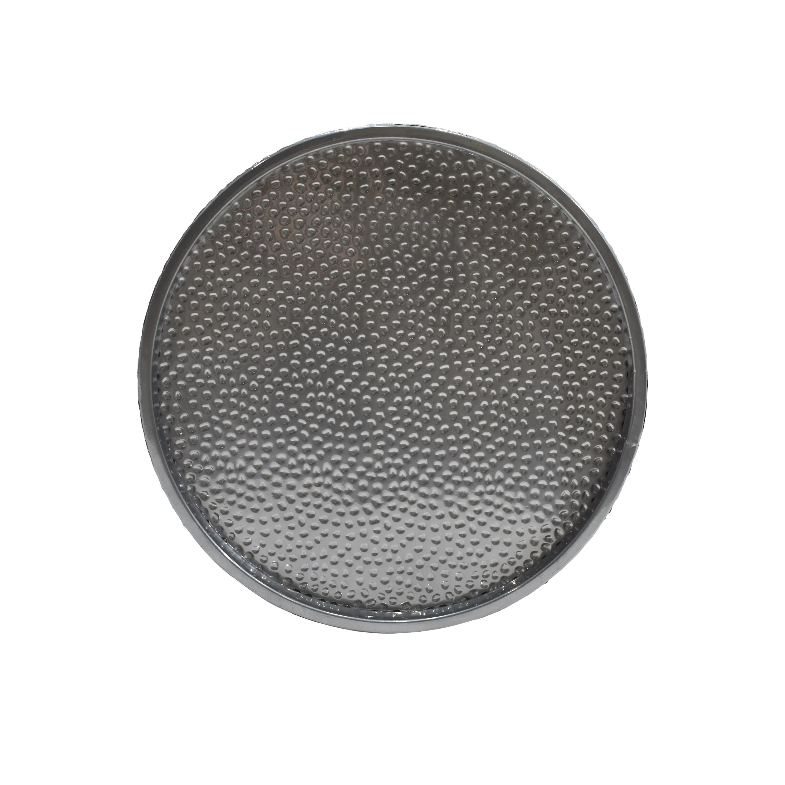 Rache Modern Round Accent Table with Hammered Iron - furnishings