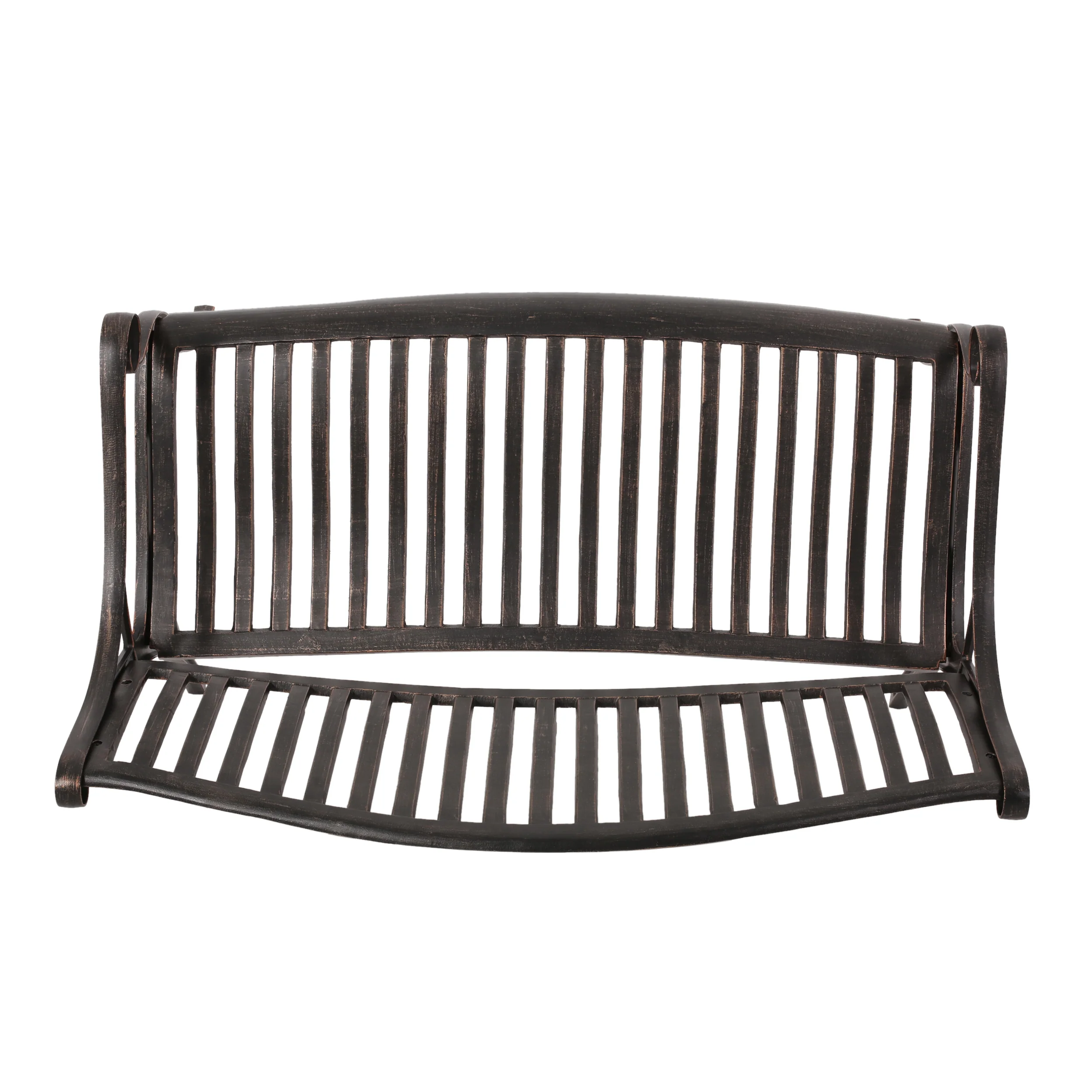 Stassi Outdoor Traditional Cast Aluminum Bench - furnishings