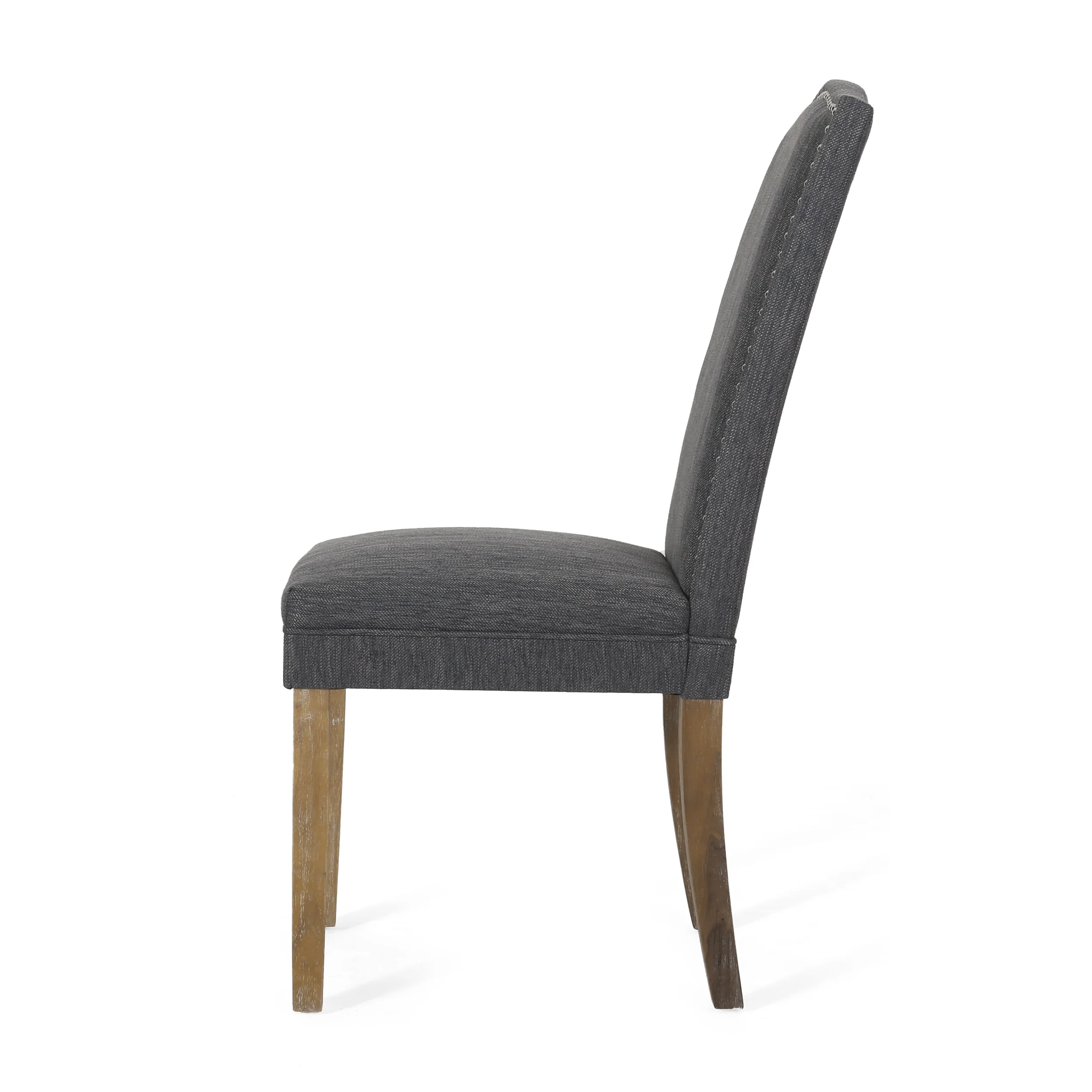 Geromin Contemporary Fabric Dining Chairs with Nailhead Trim, Set of 2 - furnishings