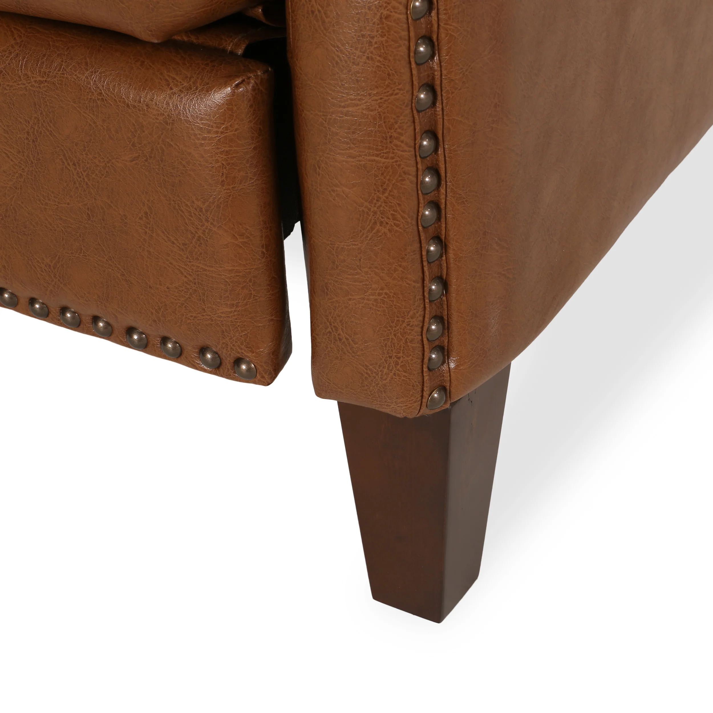 Breu Contemporary Upholstered Pushback Recliner with Nailhead Trim - furnishings