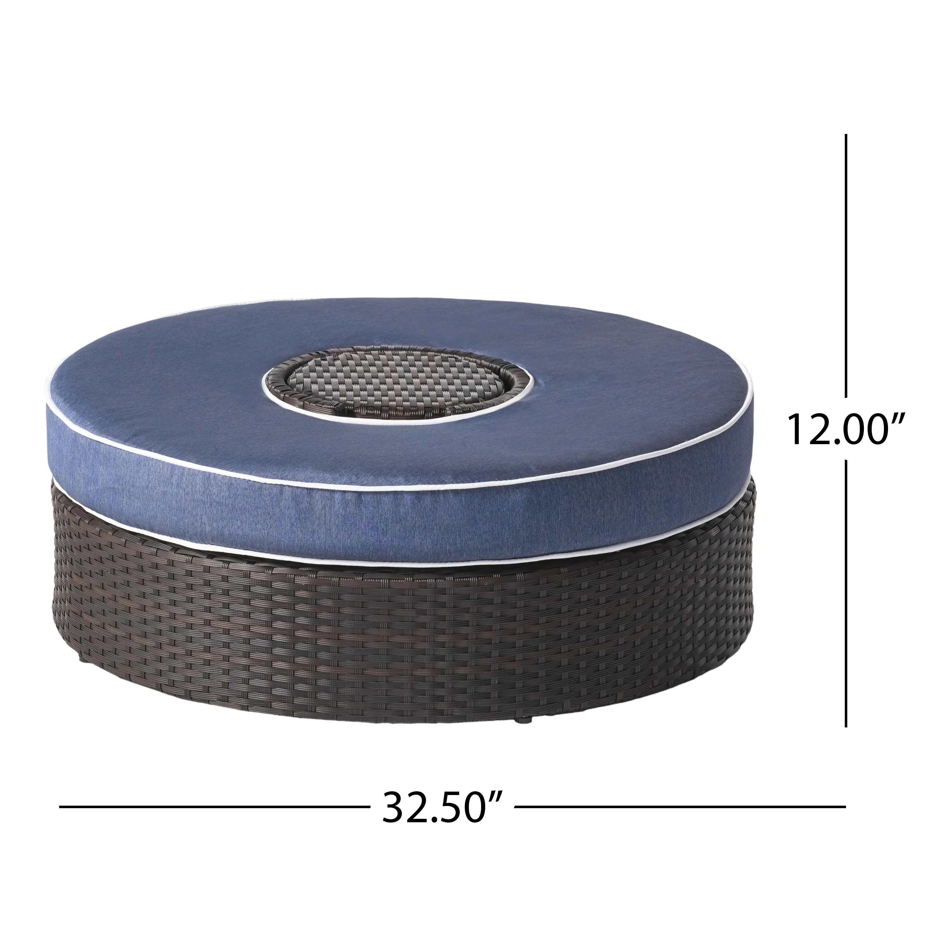 Boden Outdoor Wicker Ottoman with Ice Bucket - furnishings