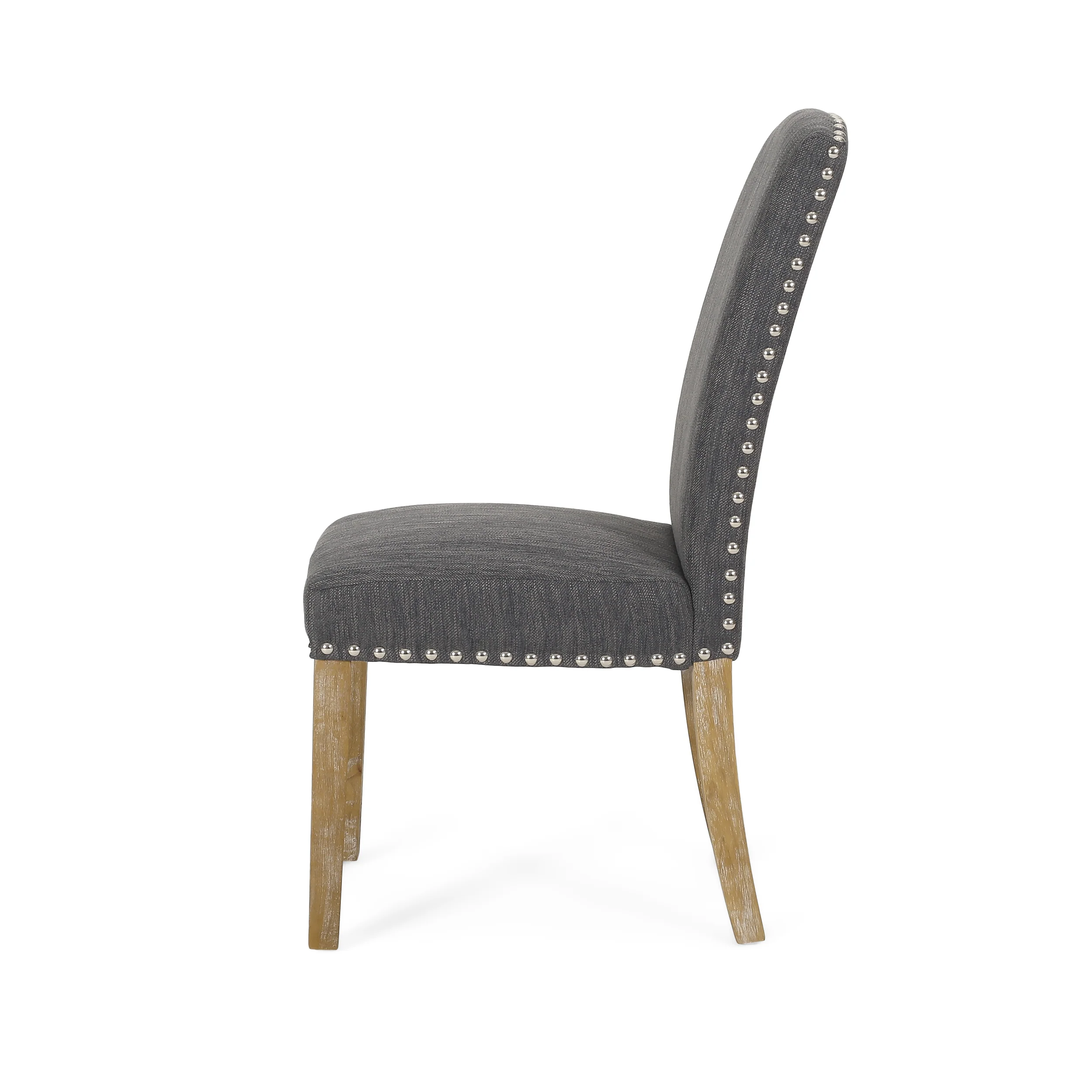 Depue Contemporary Fabric Dining Chair with Nailhead Trim, Set of 2 - furnishings
