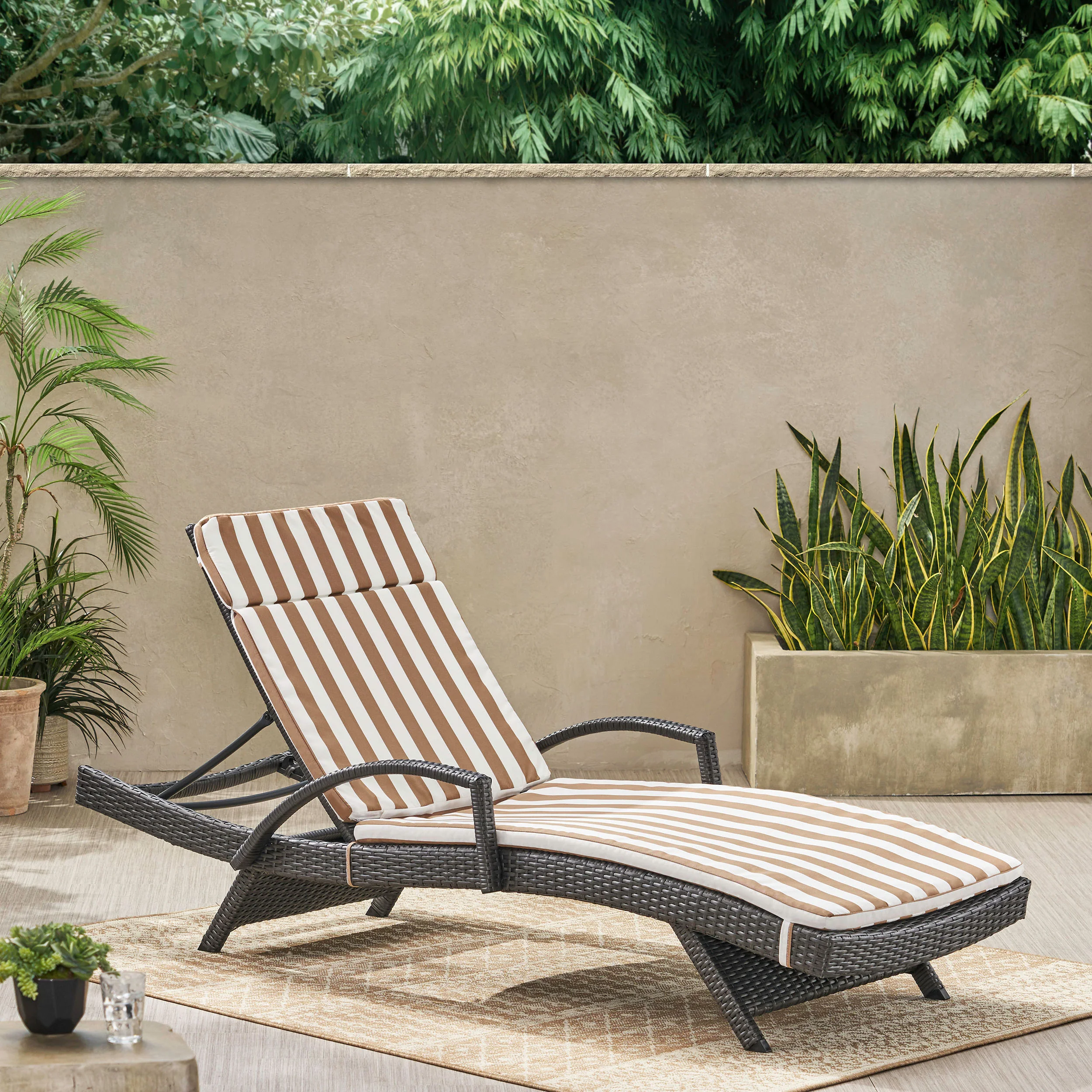 Soleil Outdoor Water Resistant Chaise Lounge Cushion - furnishings