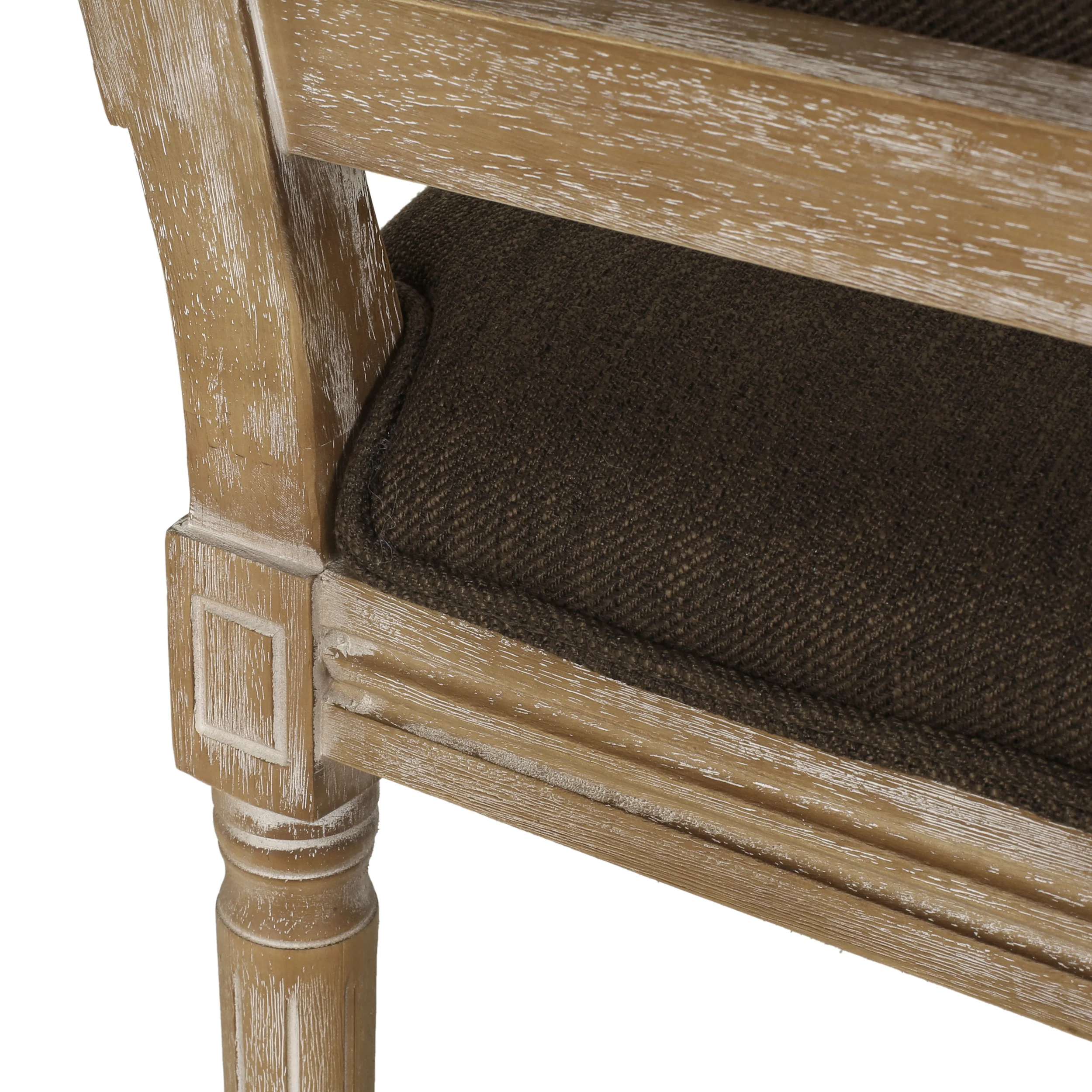 Merlene French Country Fabric Upholstered Wood 5 Piece Circular Dining Set - furnishings