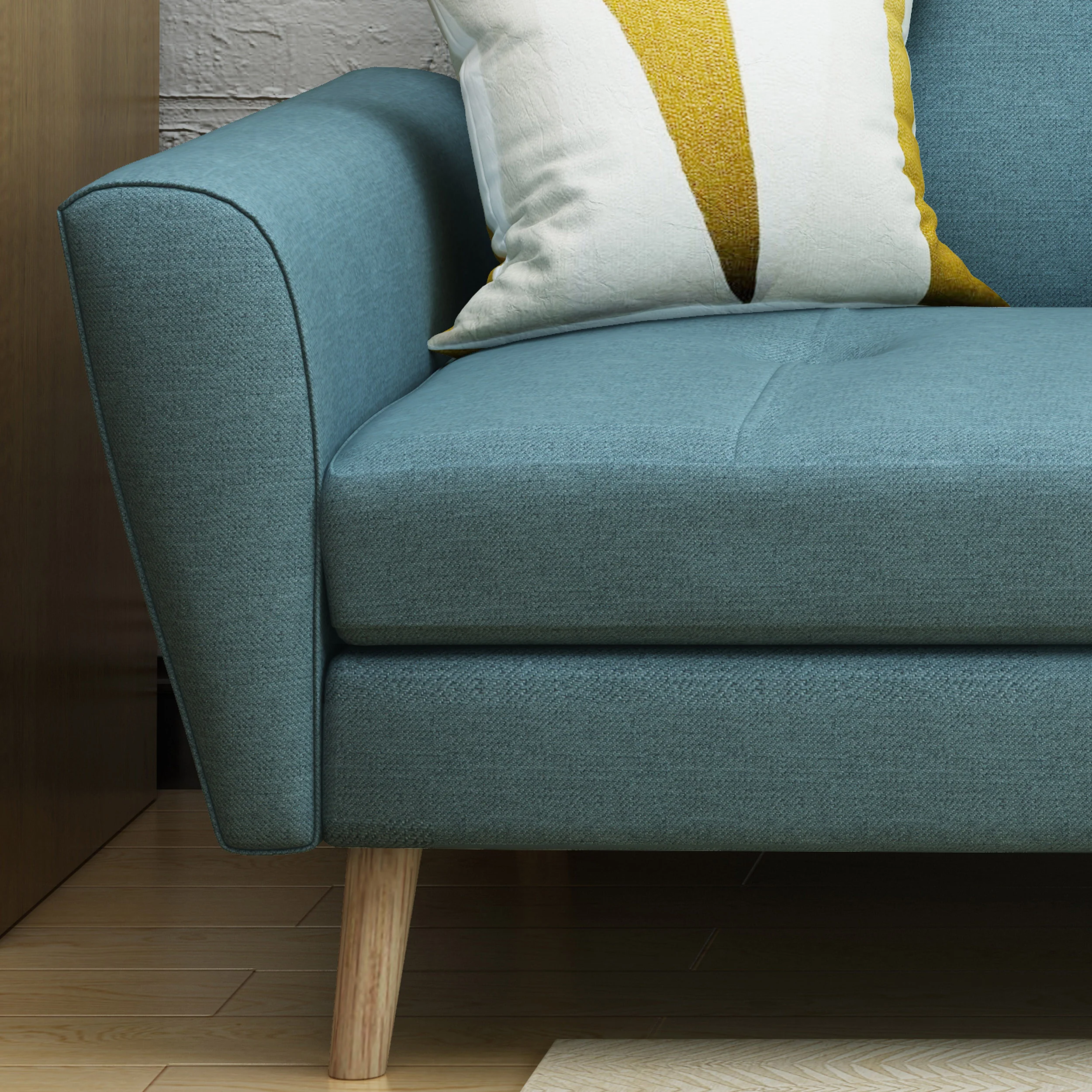 Angelica Mid-Century Modern Fabric Tufted Sofa - furnishings