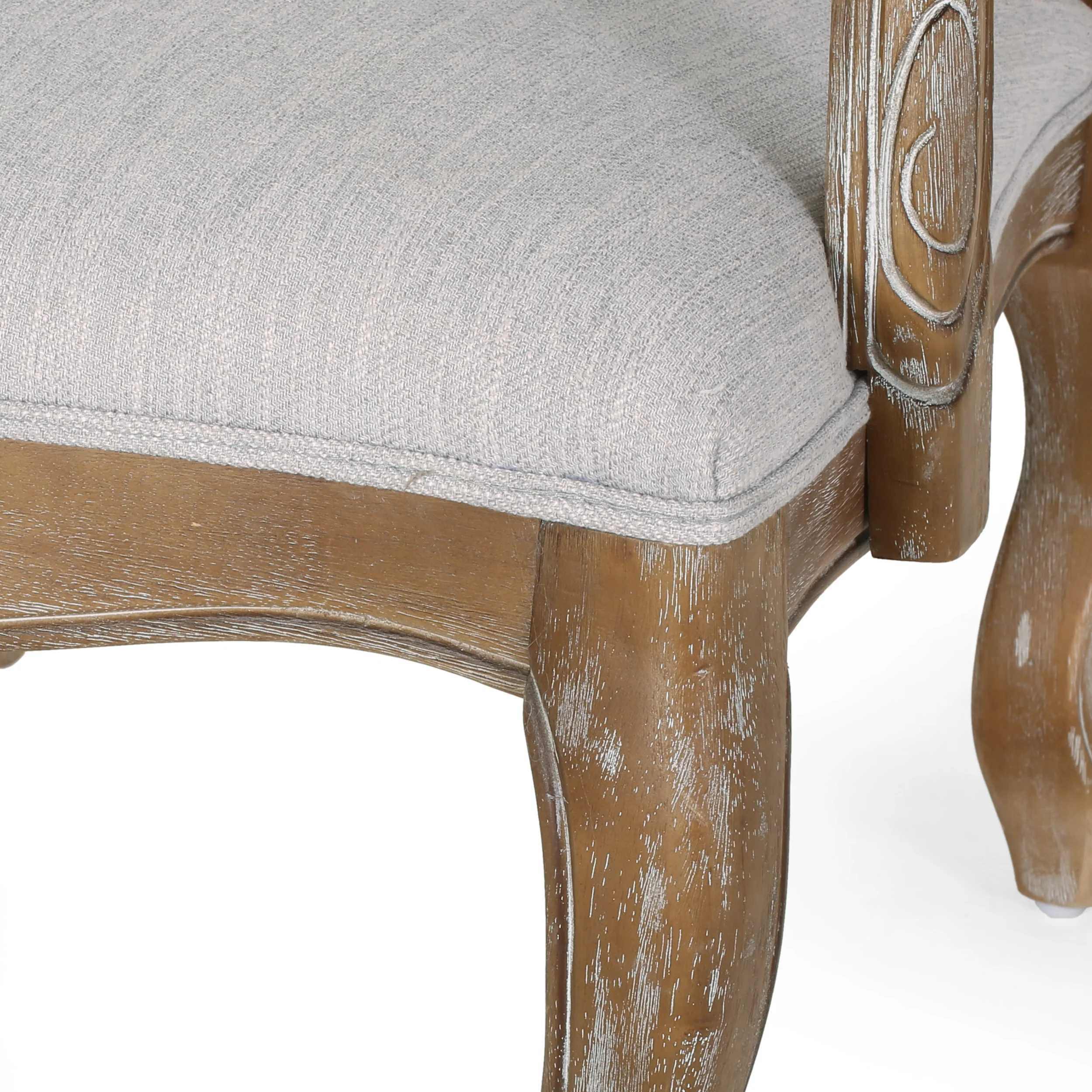 Bonview French Country Fabric Upholstered Wood Expandable 7 Piece Dining Set - furnishings