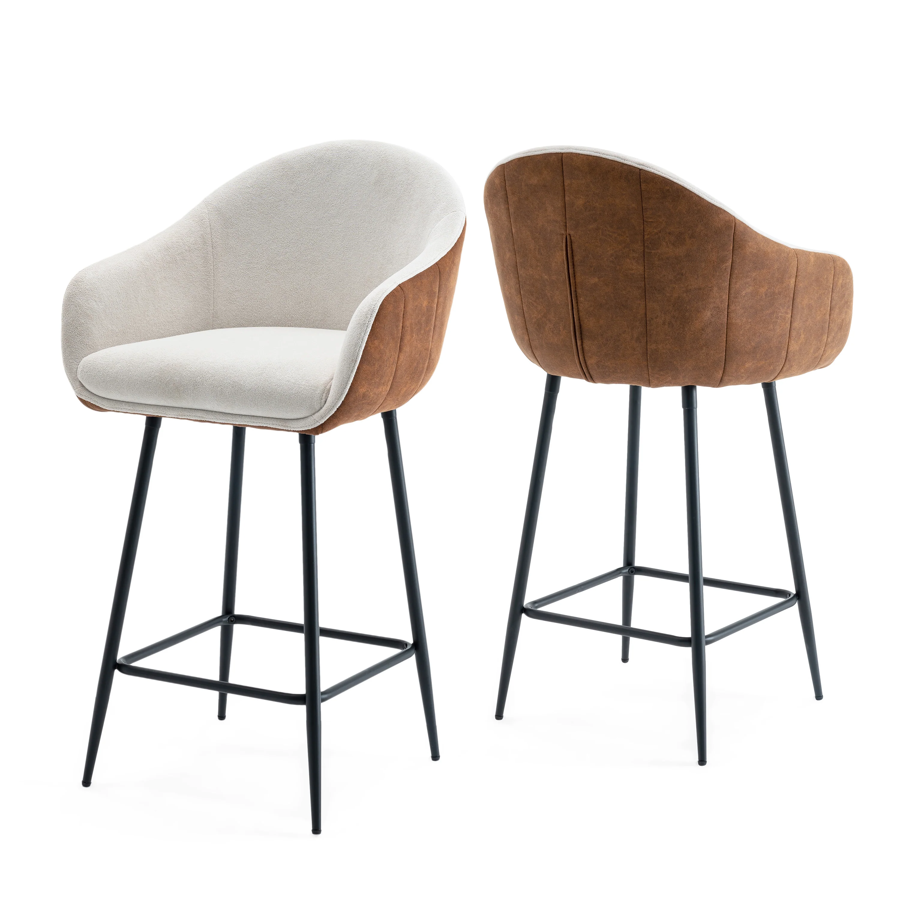 Sierrae Upholstered Counter Stools with Footrest - furnishings