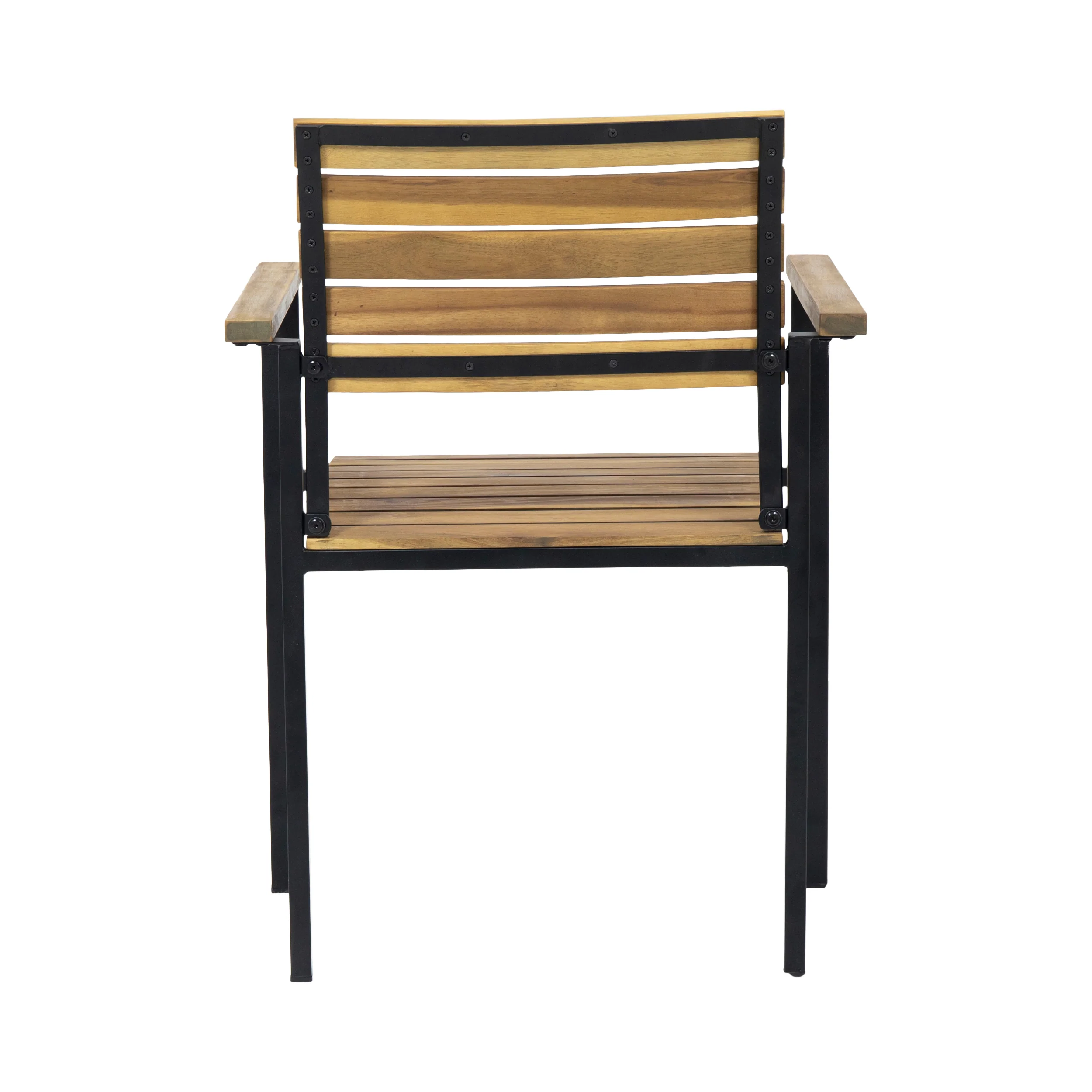 Zhyair Outdoor Modern Industrial 7 Piece Acacia Wood Dining Set - furnishings
