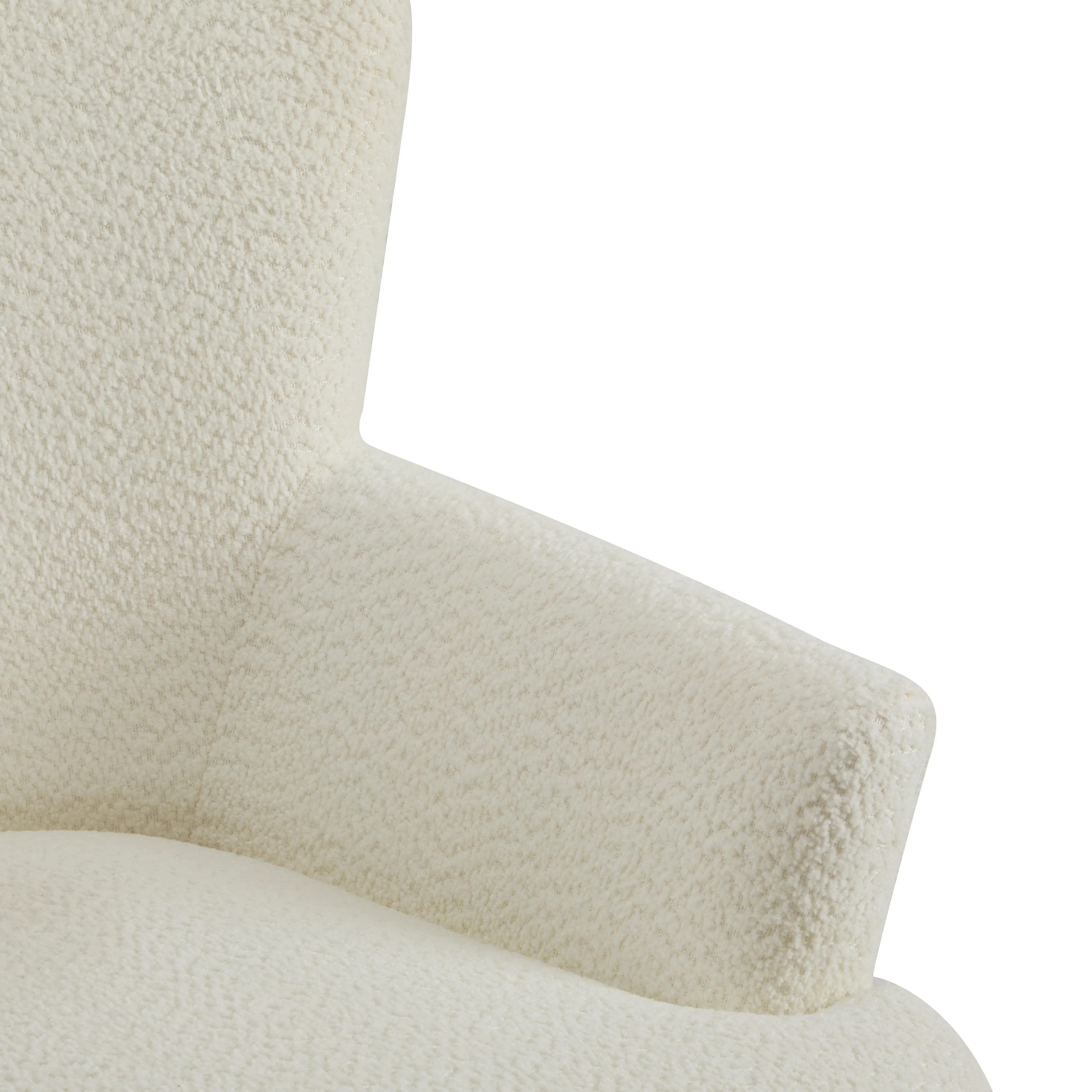 Lyrae Modern Birch Upholstered Club Chair with Ottoman, Off-White - furnishings