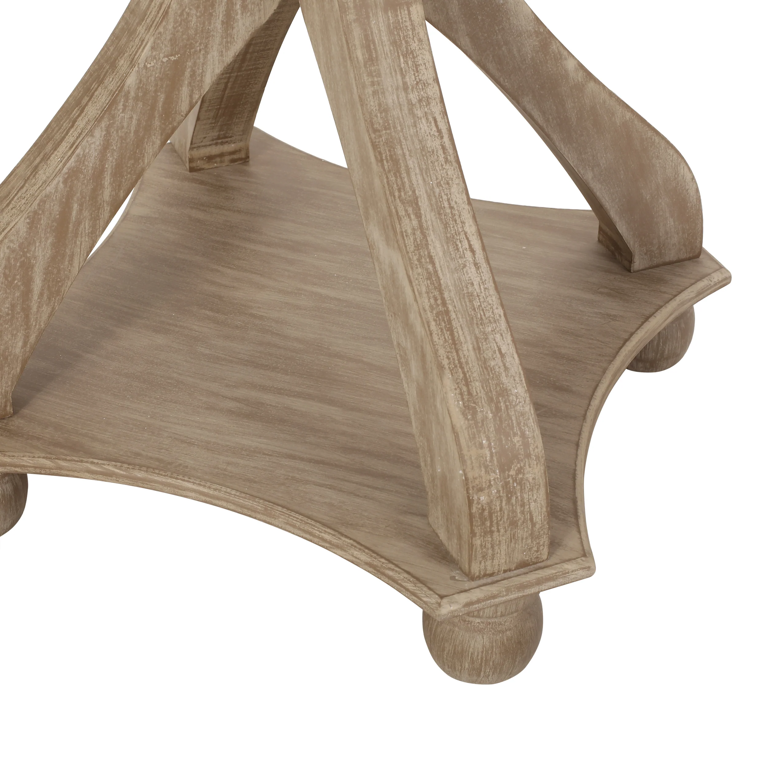 Ihana French Country Wooden Accent Table with Round Top - furnishings