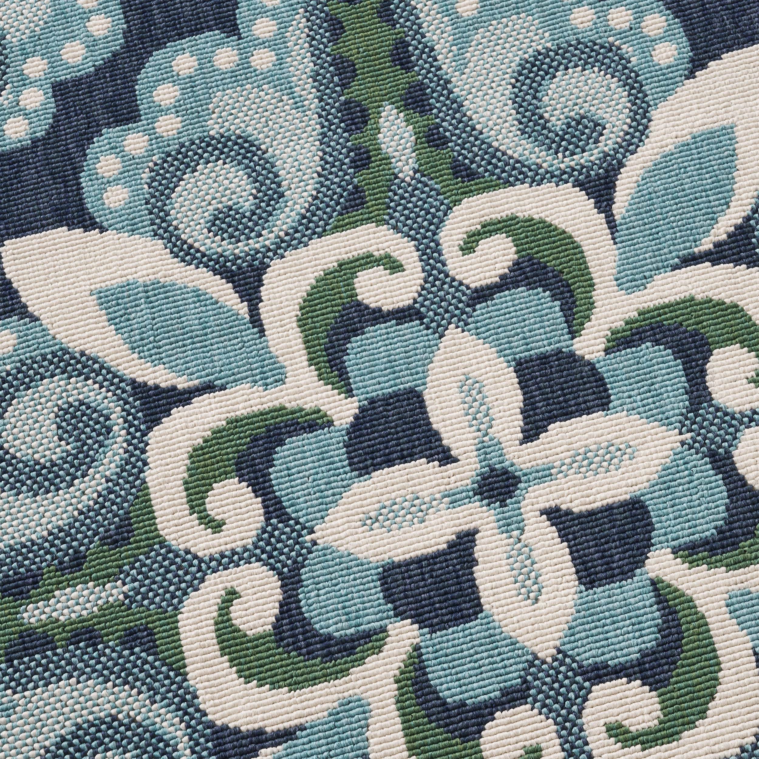 Pazel Indoor/Outdoor Floral Area Rug, Blue and Green - furnishings