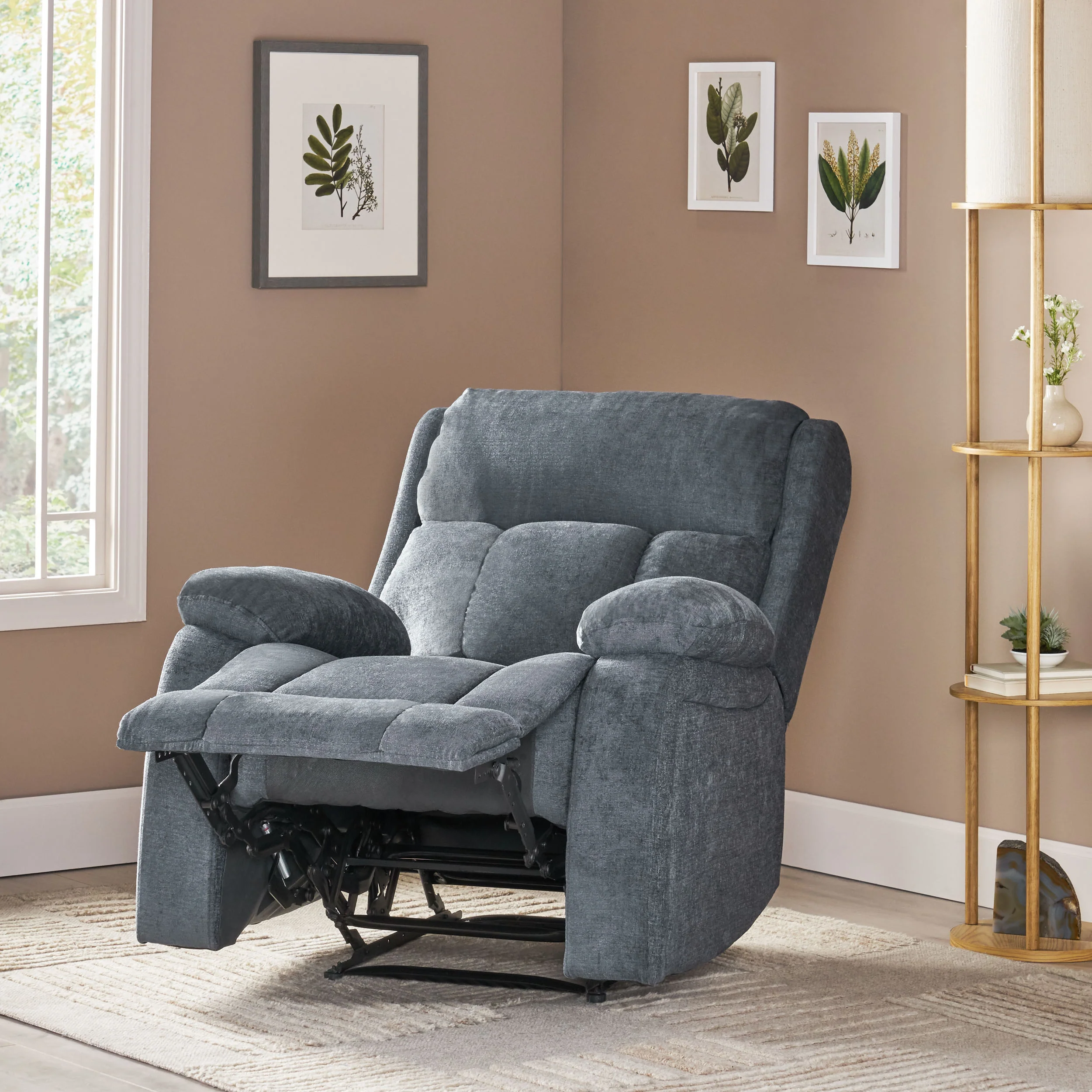 Lexie Contemporary Pillow Tufted Massage Recliner - furnishings