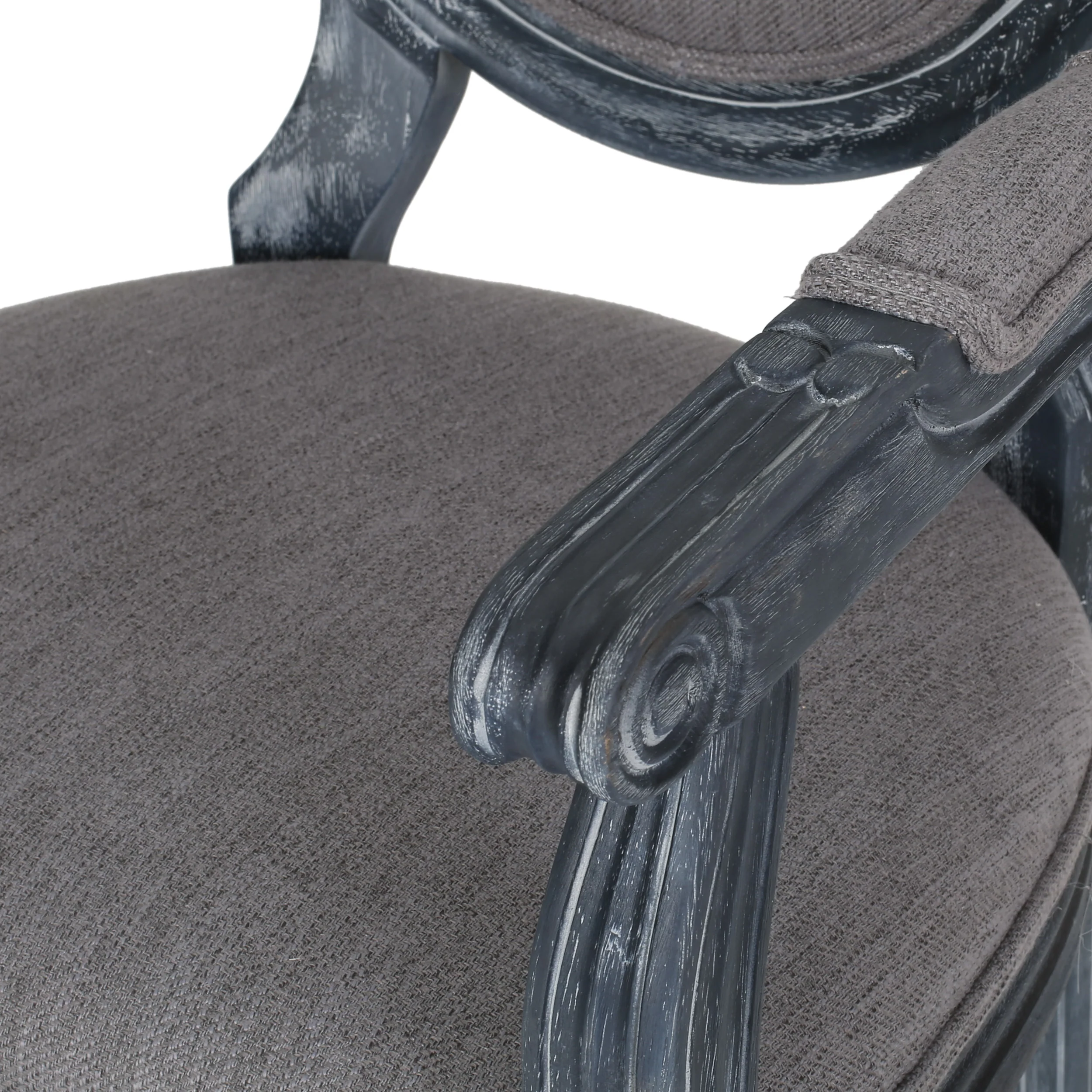 Comisky French Country Fabric Upholstered Wood Expandable 7 Piece Dining Set - furnishings