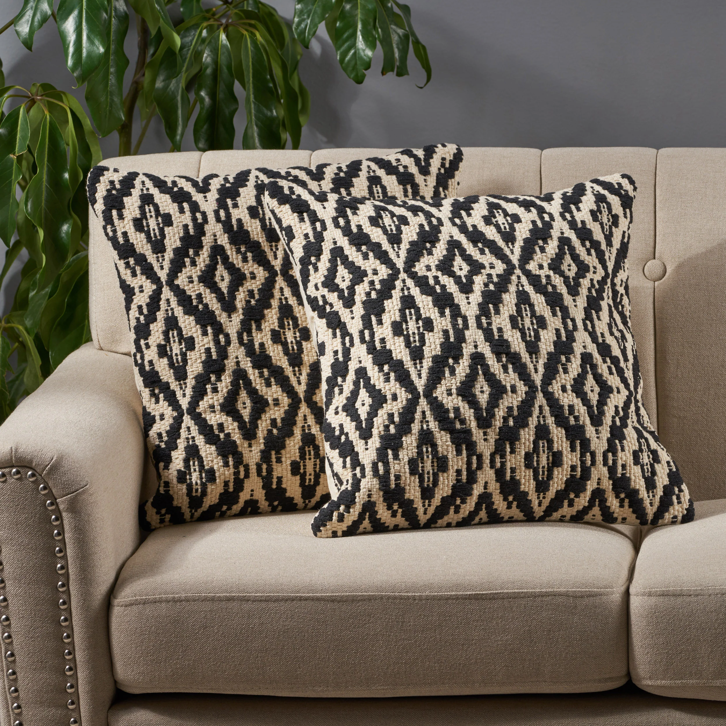 Demetrius Boho Cotton Throw Pillow (Set of 2) - furnishings