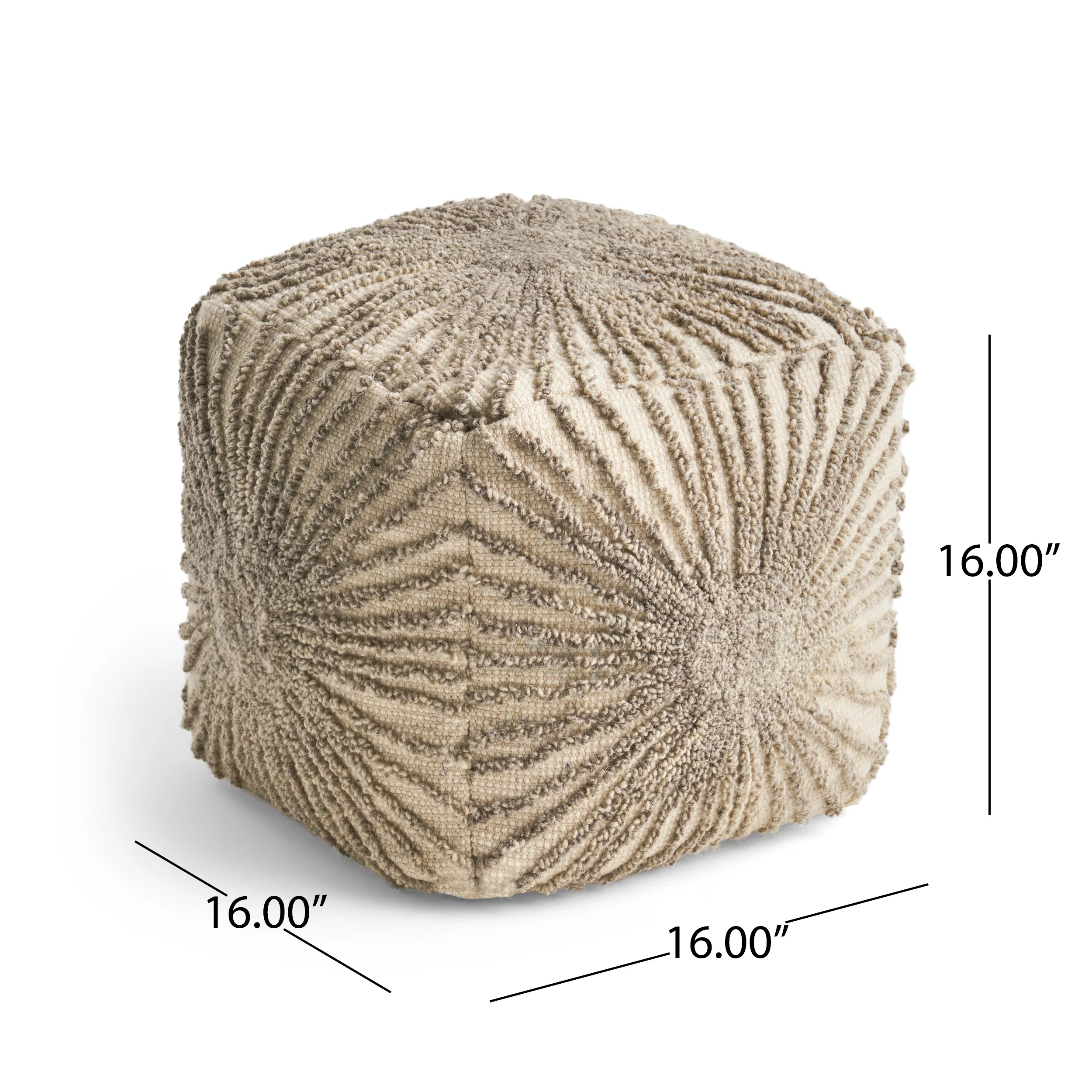 Amyri Boho Wool and Cotton Ottoman Pouf - furnishings
