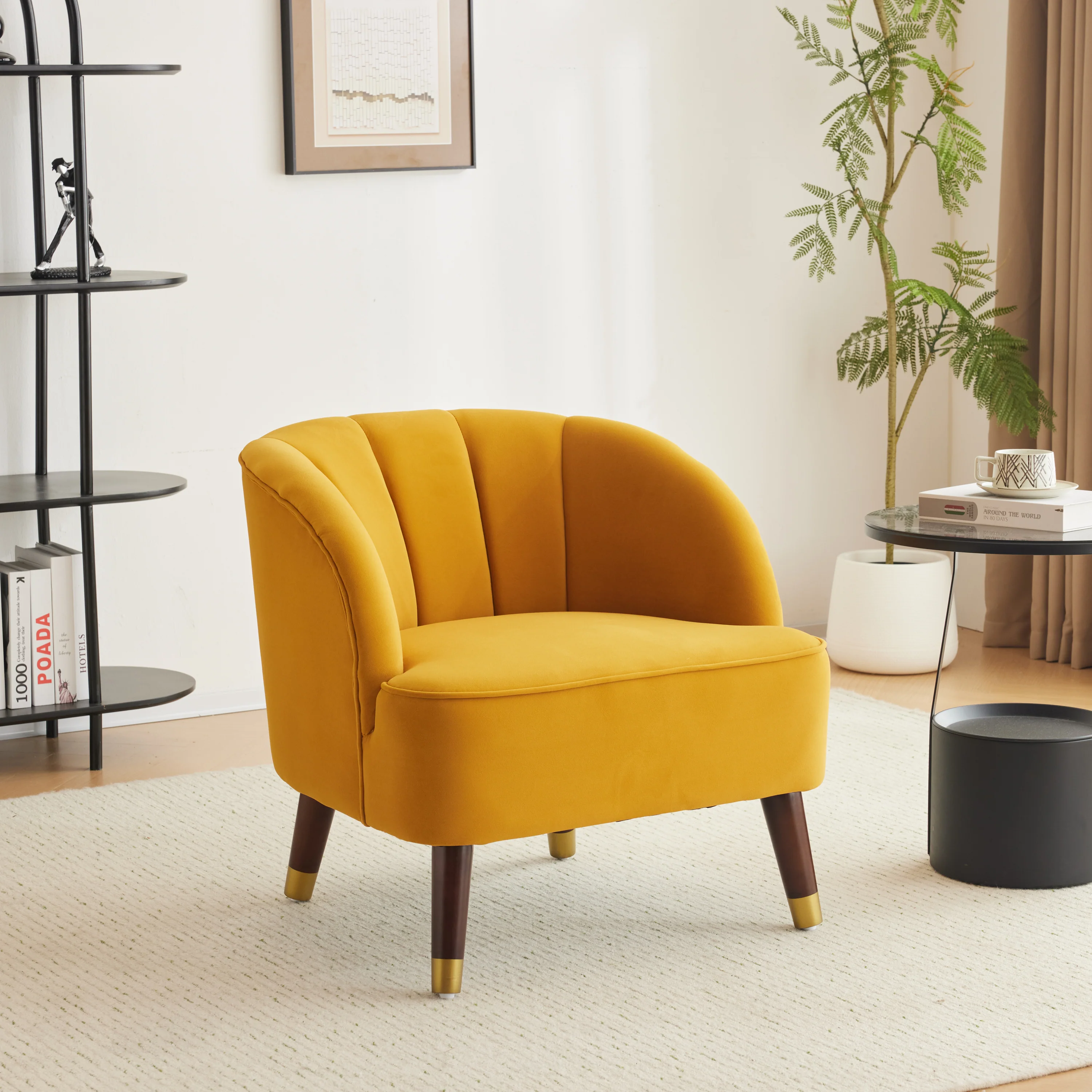 Veneras Velvet Barrel Club Chair - furnishings