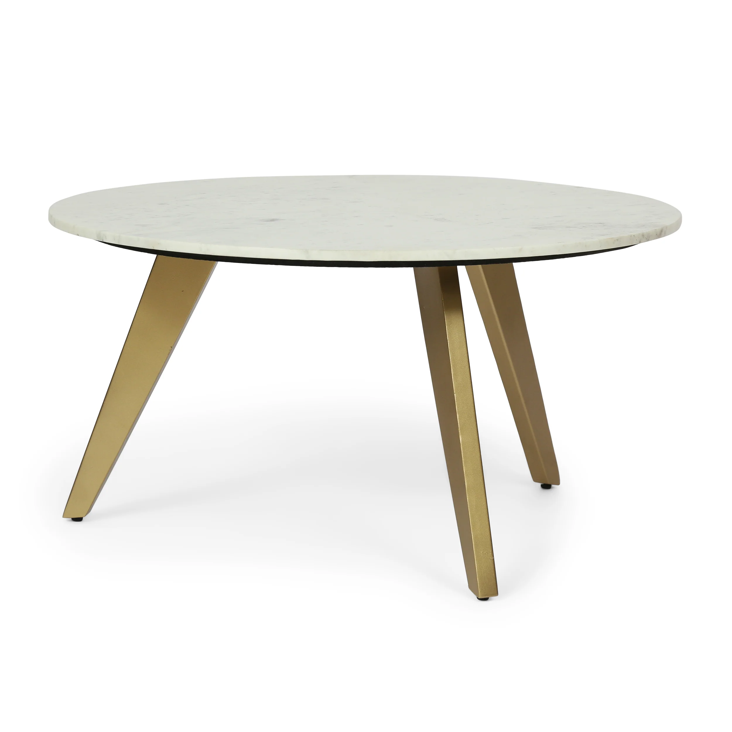 Freas Modern Glam Handcrafted Marble Top Coffee Table - furnishings