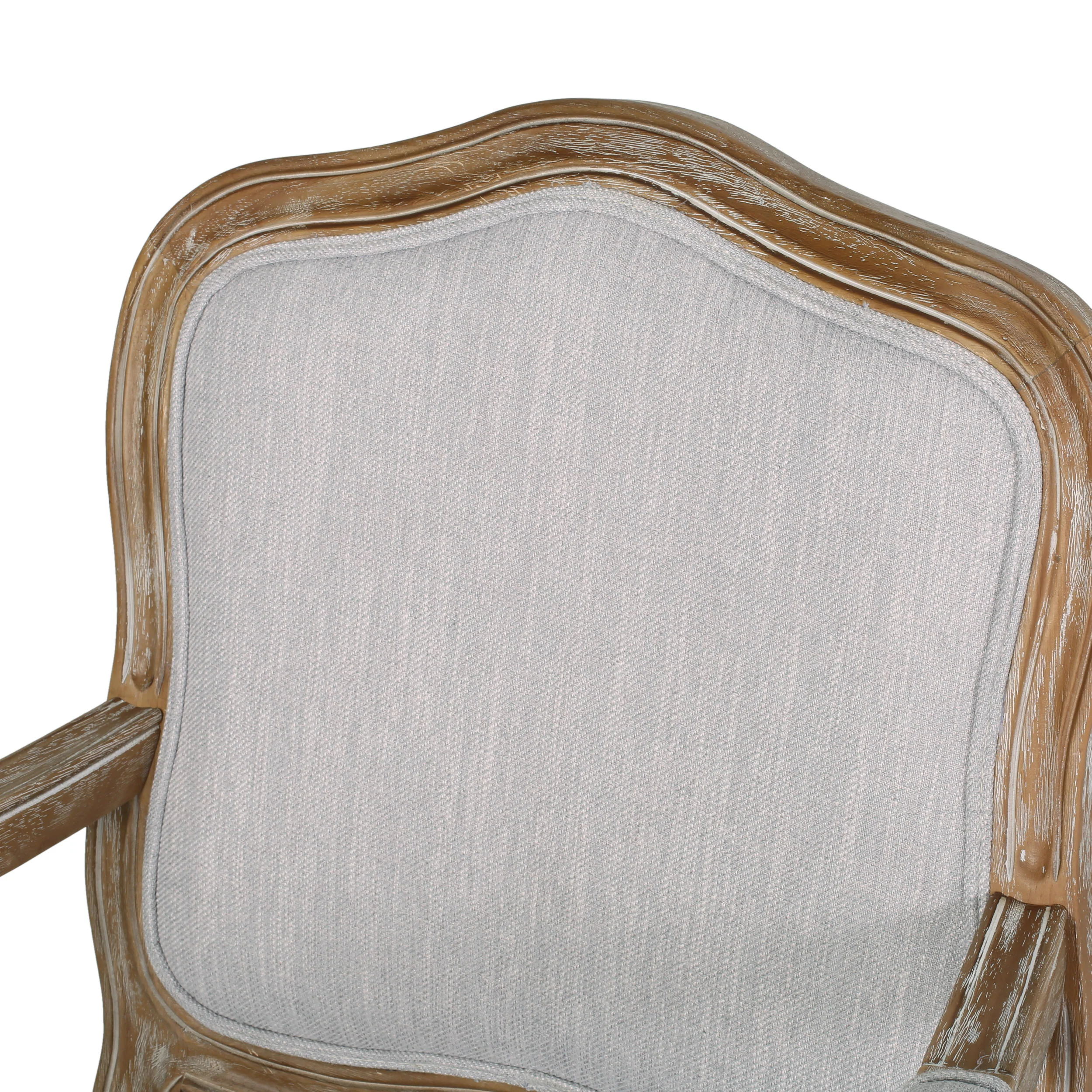 Stene French Country Wood Upholstered Dining Armchair - furnishings