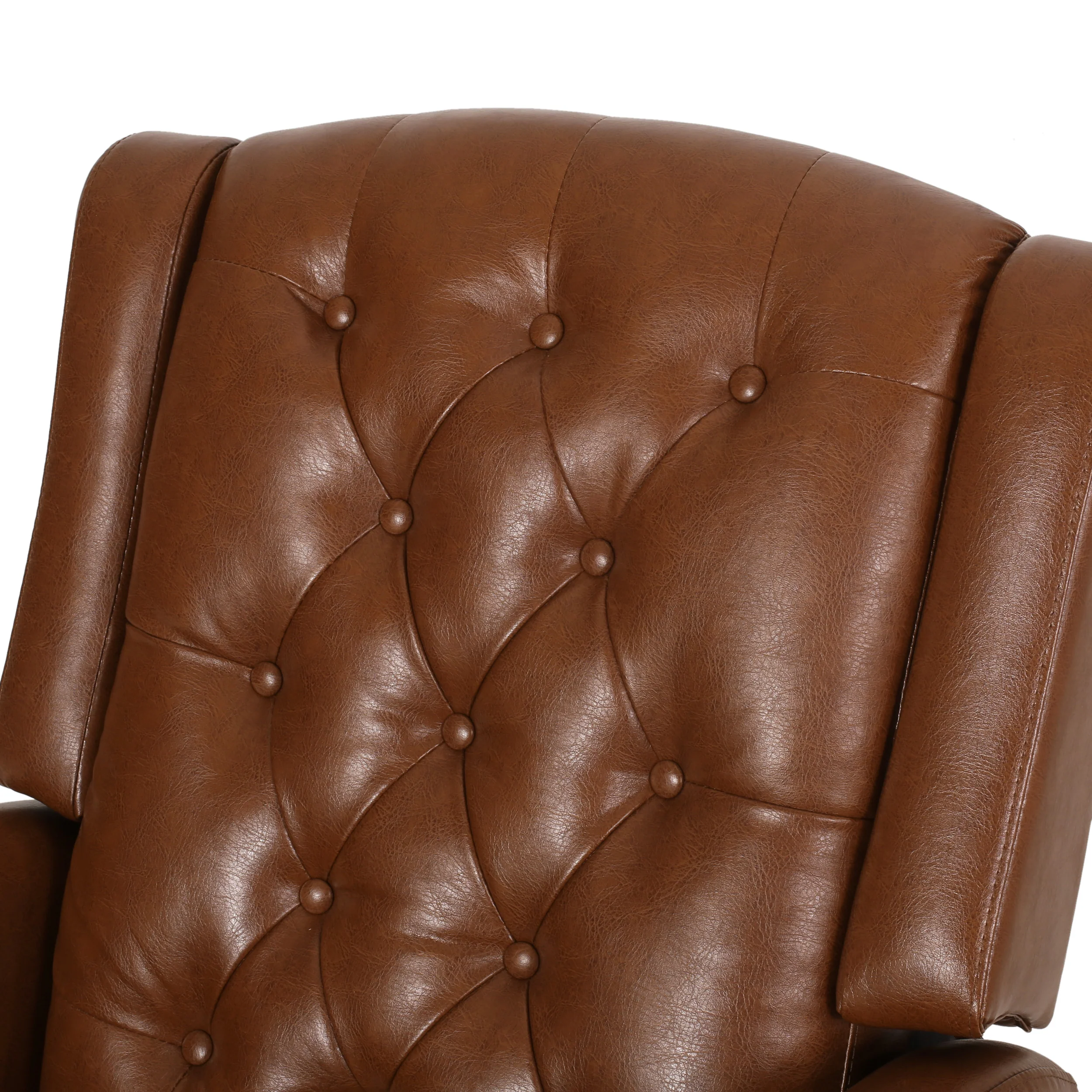 Loubar Contemporary Faux Leather Tufted Pushback Recliner - furnishings