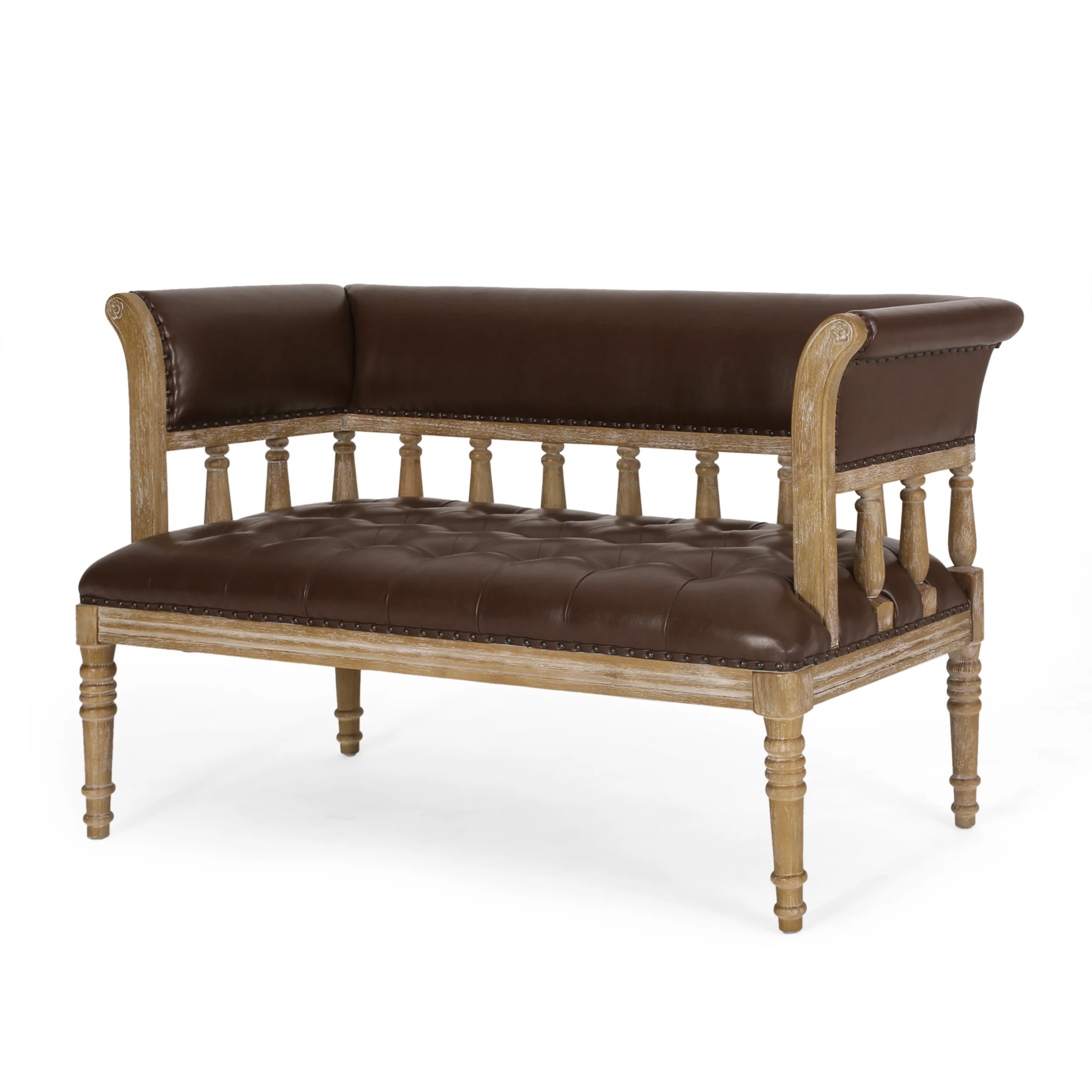 Niemi Traditional Upholstered Tufted Loveseat - furnishings