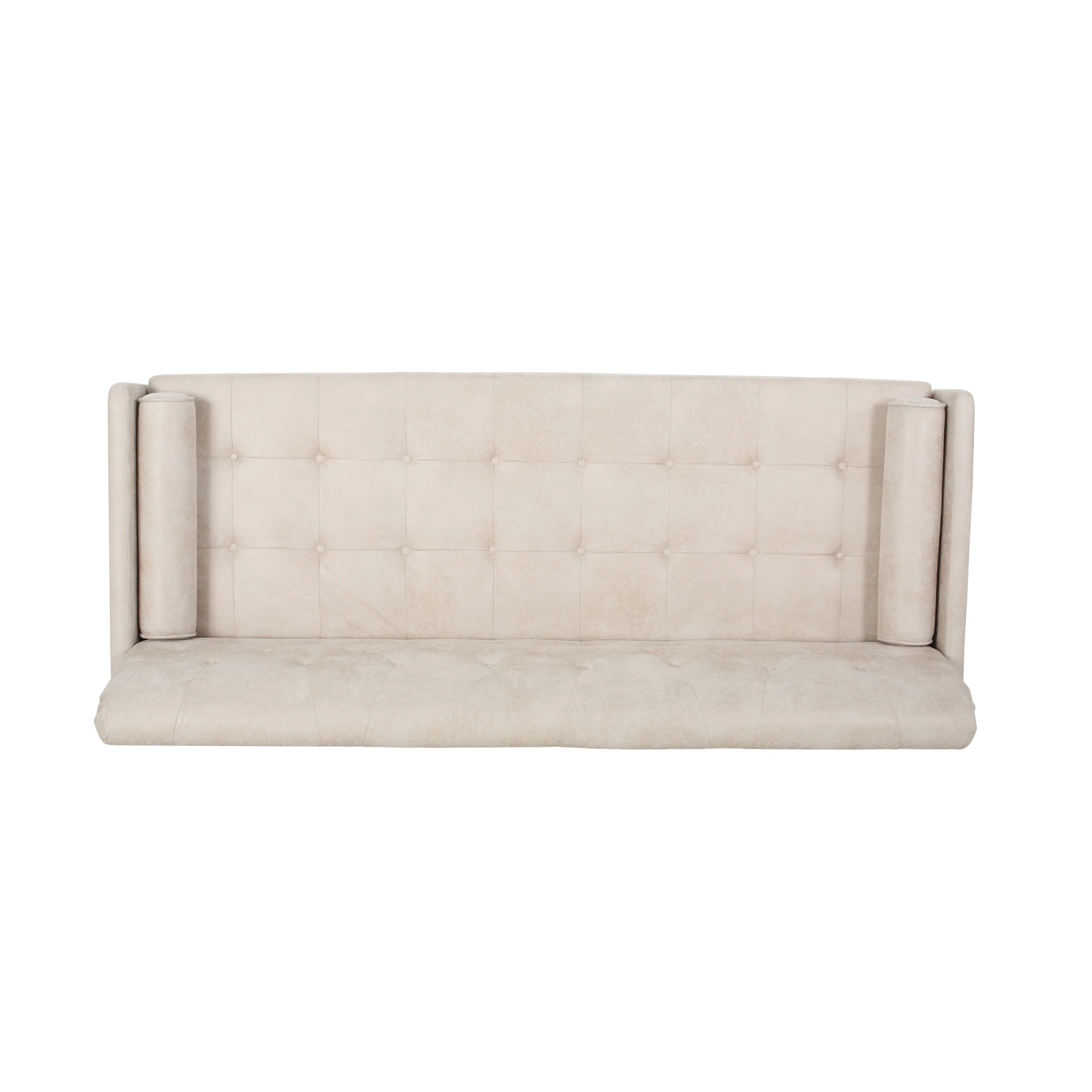 Truda Mid Century Modern Microfiber Sofa with Button Accents - furnishings