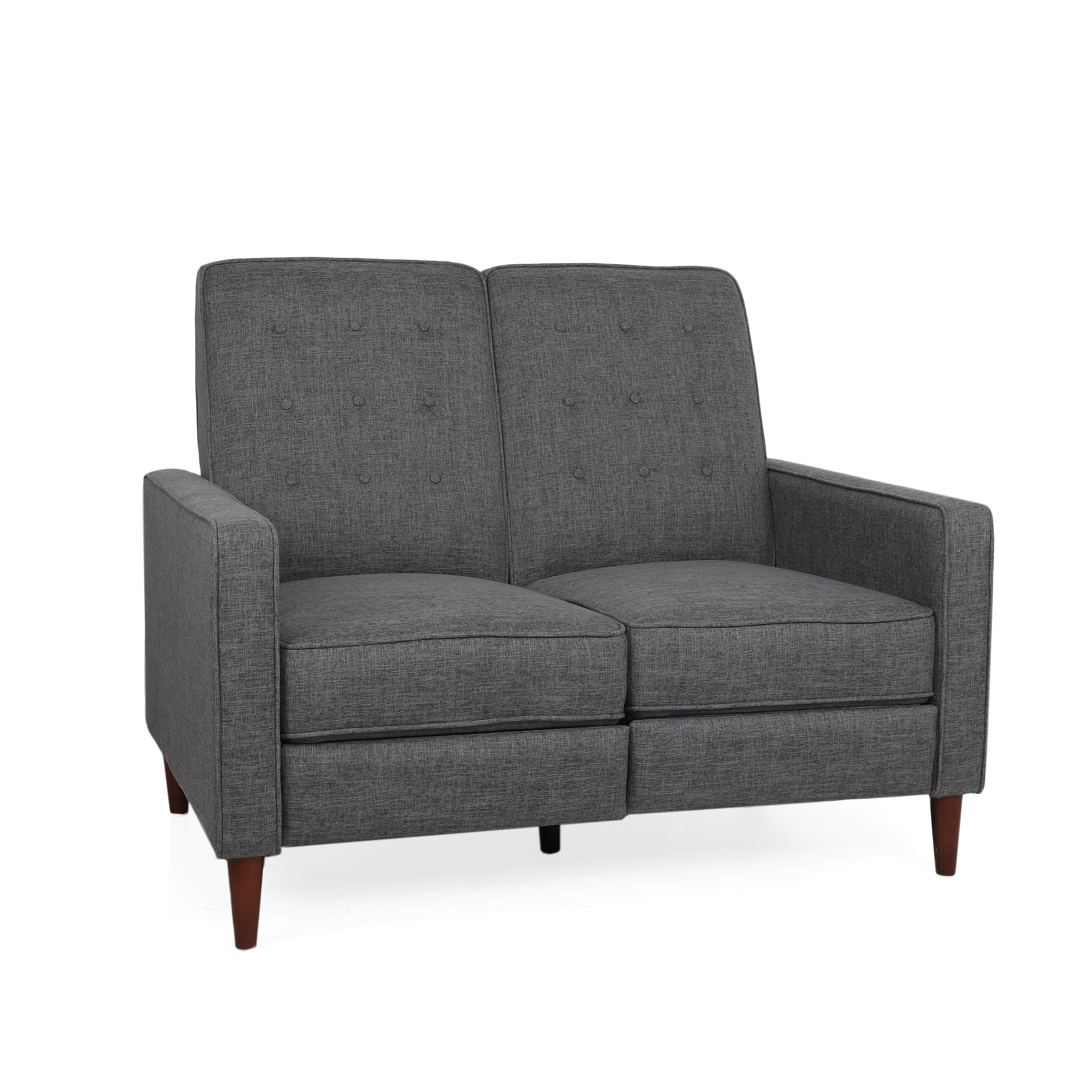 Manville Contemporary Tufted Loveseat Pushback Recliner - furnishings