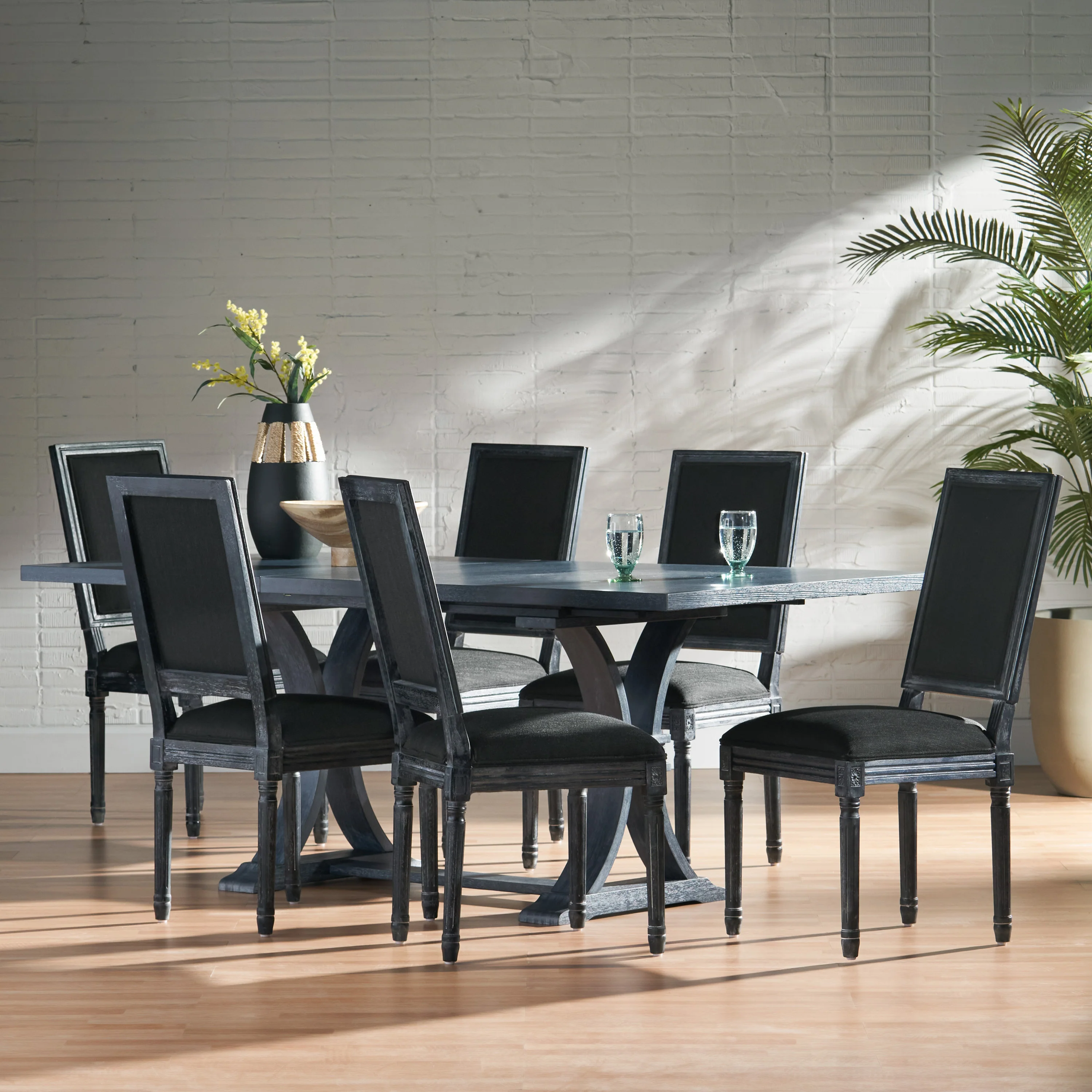 Beckstrom French Country Wood 7-Piece Expandable Dining Set - furnishings