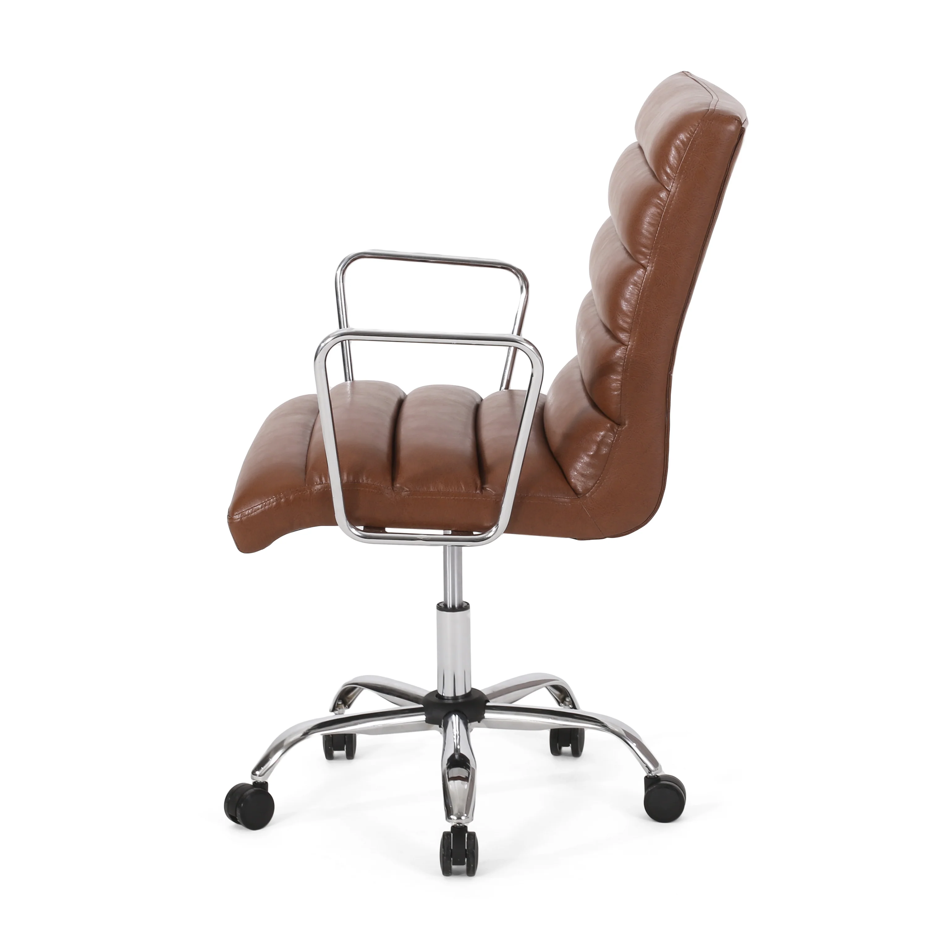 Gilmans Contemporary Faux Leather Channel Stitch Swivel Office Chair - furnishings