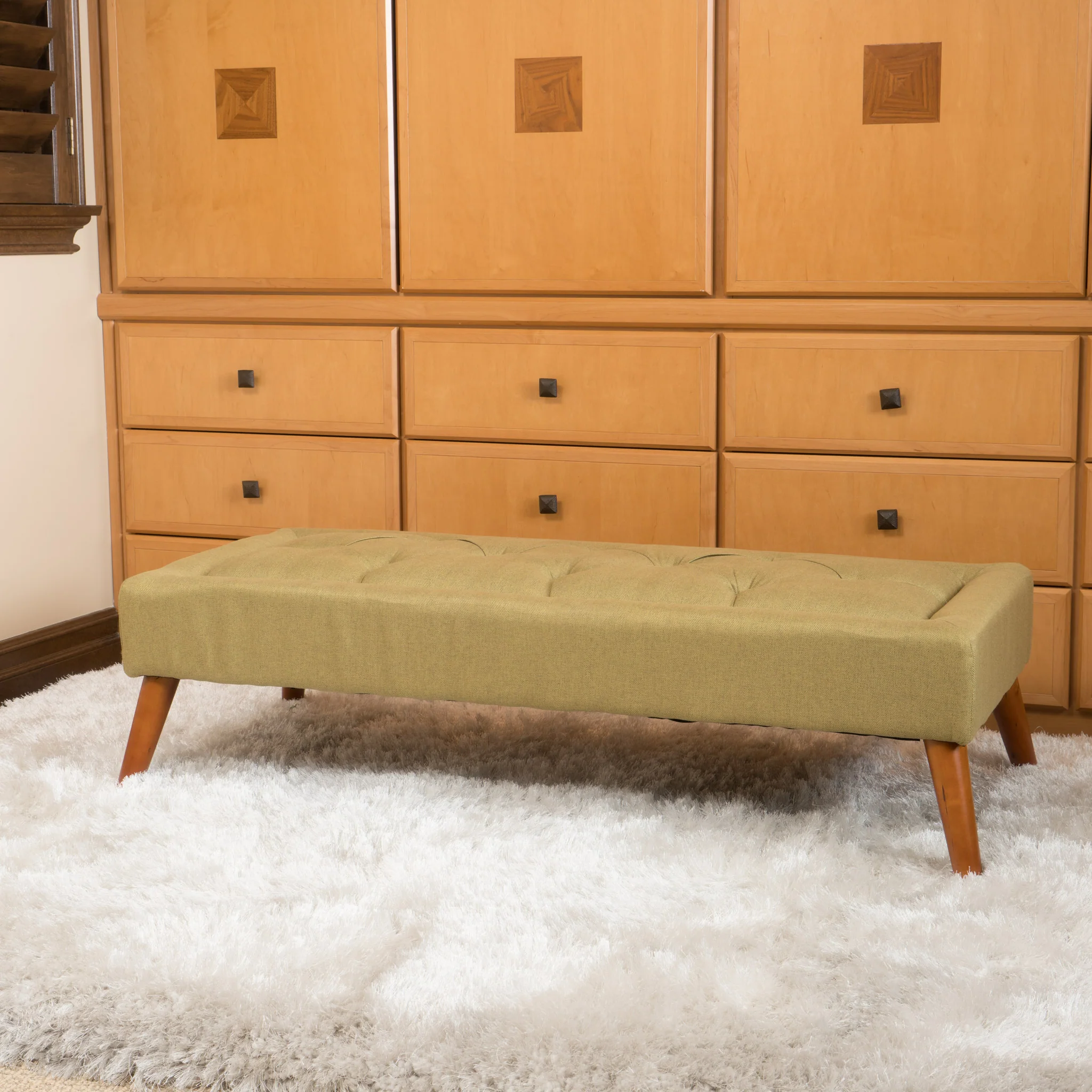 Pyram Mid Century Modern Ottoman Bench - furnishings