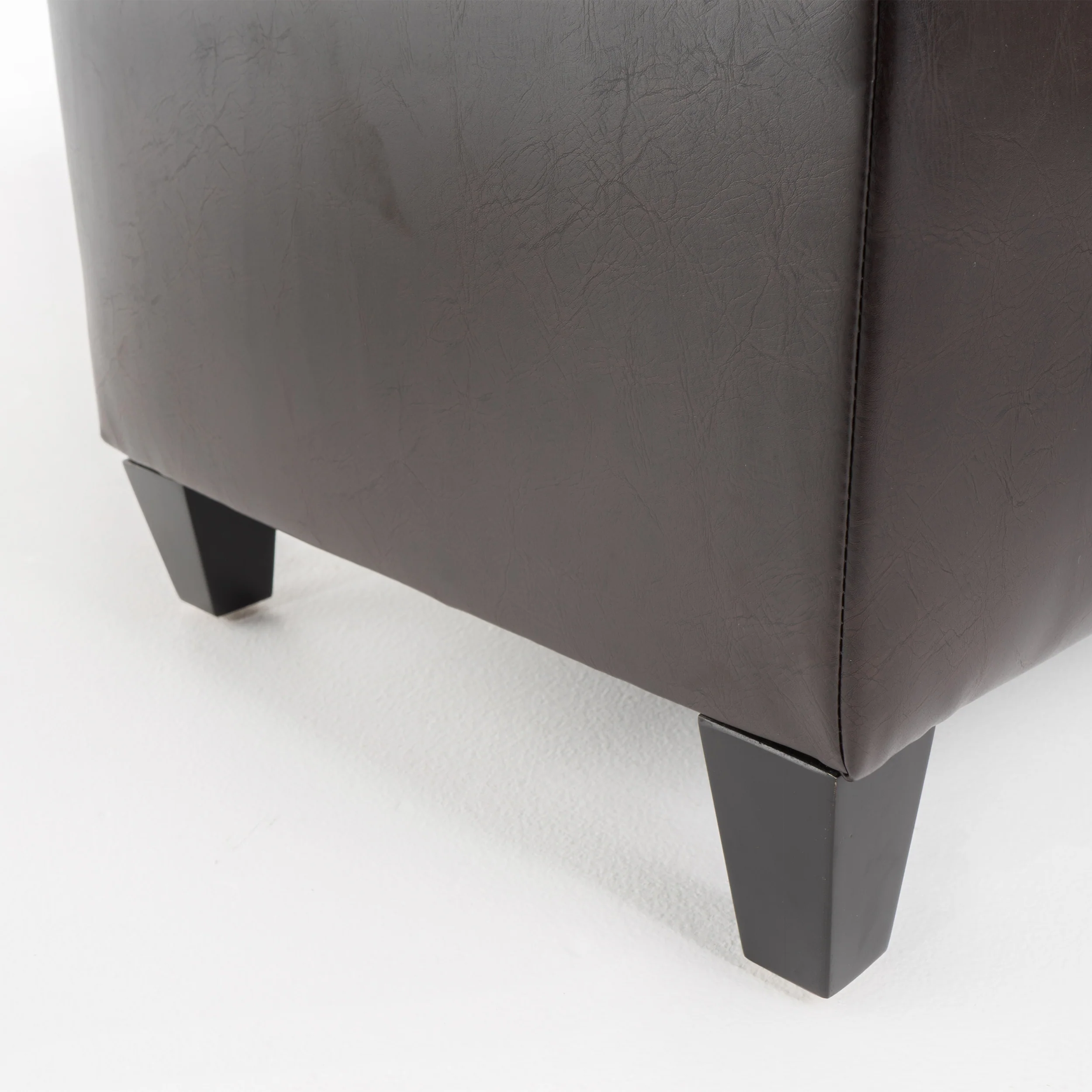 Molle Contemporary Button-Tufted Leather Storage Ottoman Bench - furnishings
