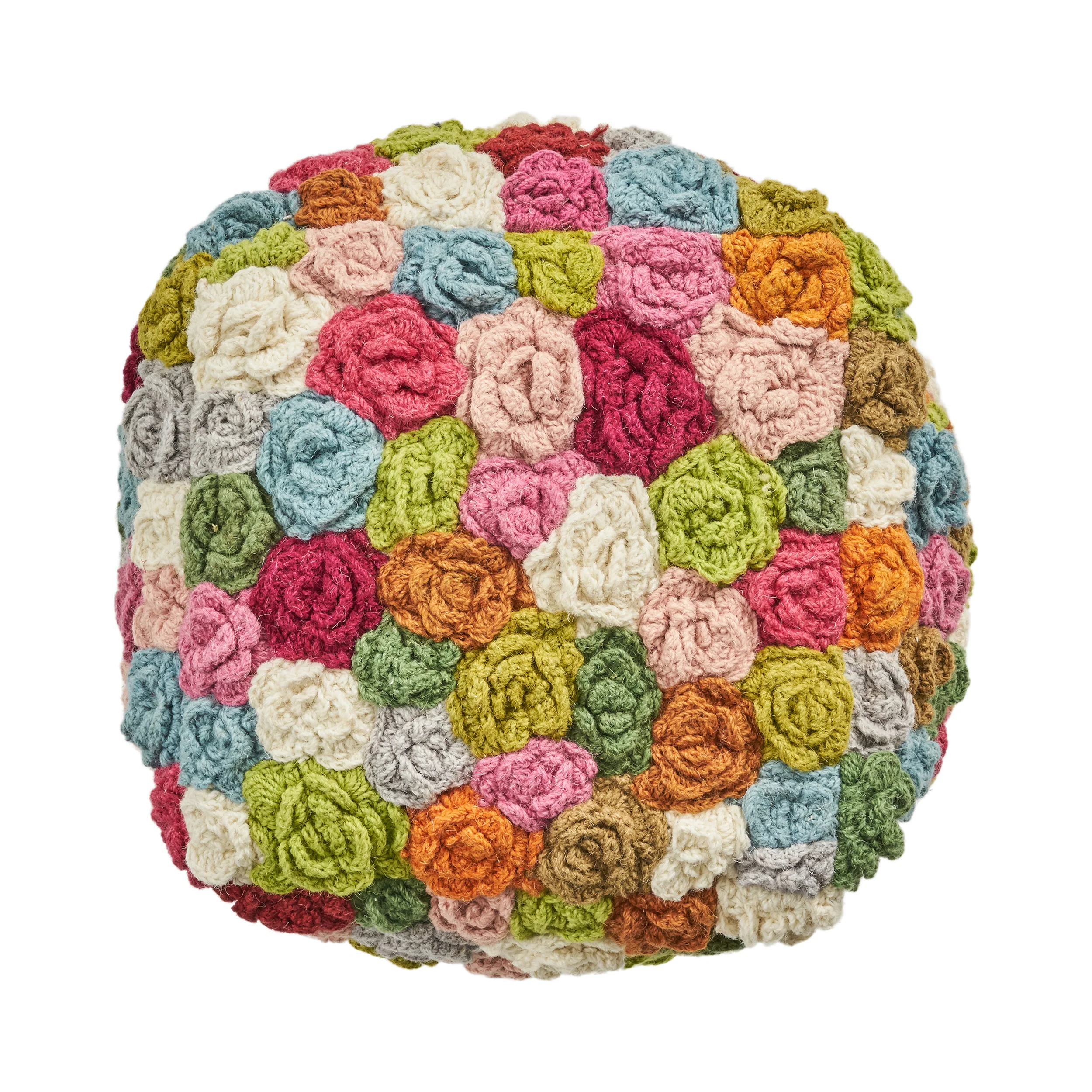 Ellyanna Boho Wool Ottoman Pouf - furnishings