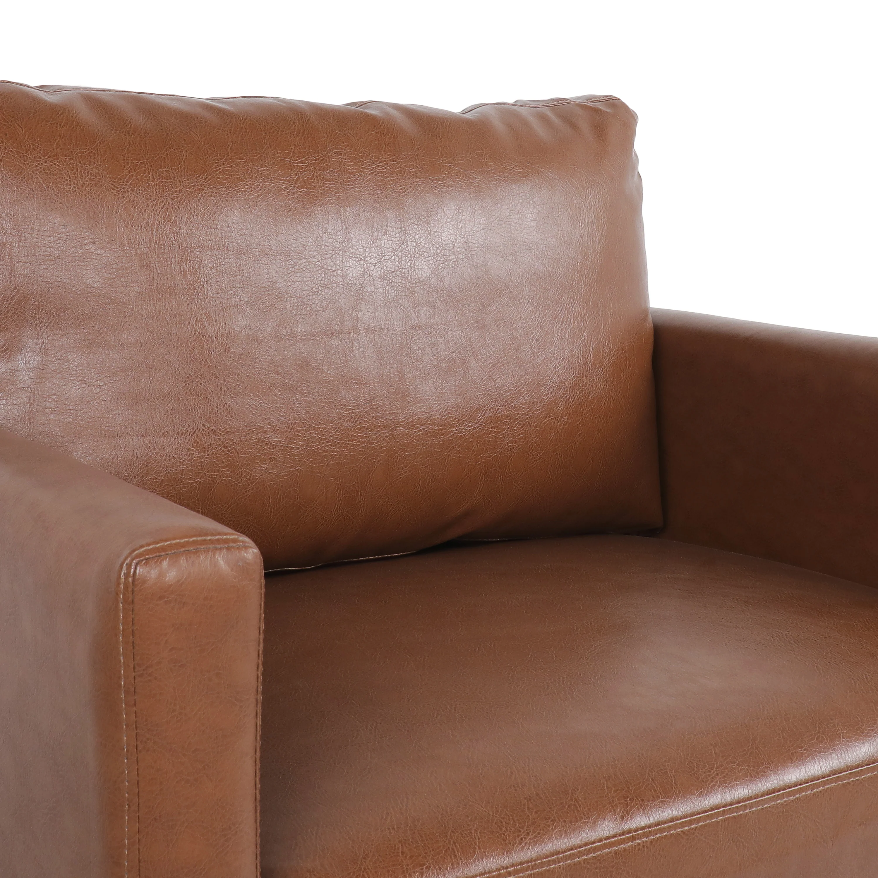Dowd Mid Century Modern Faux Leather Club Chair - furnishings