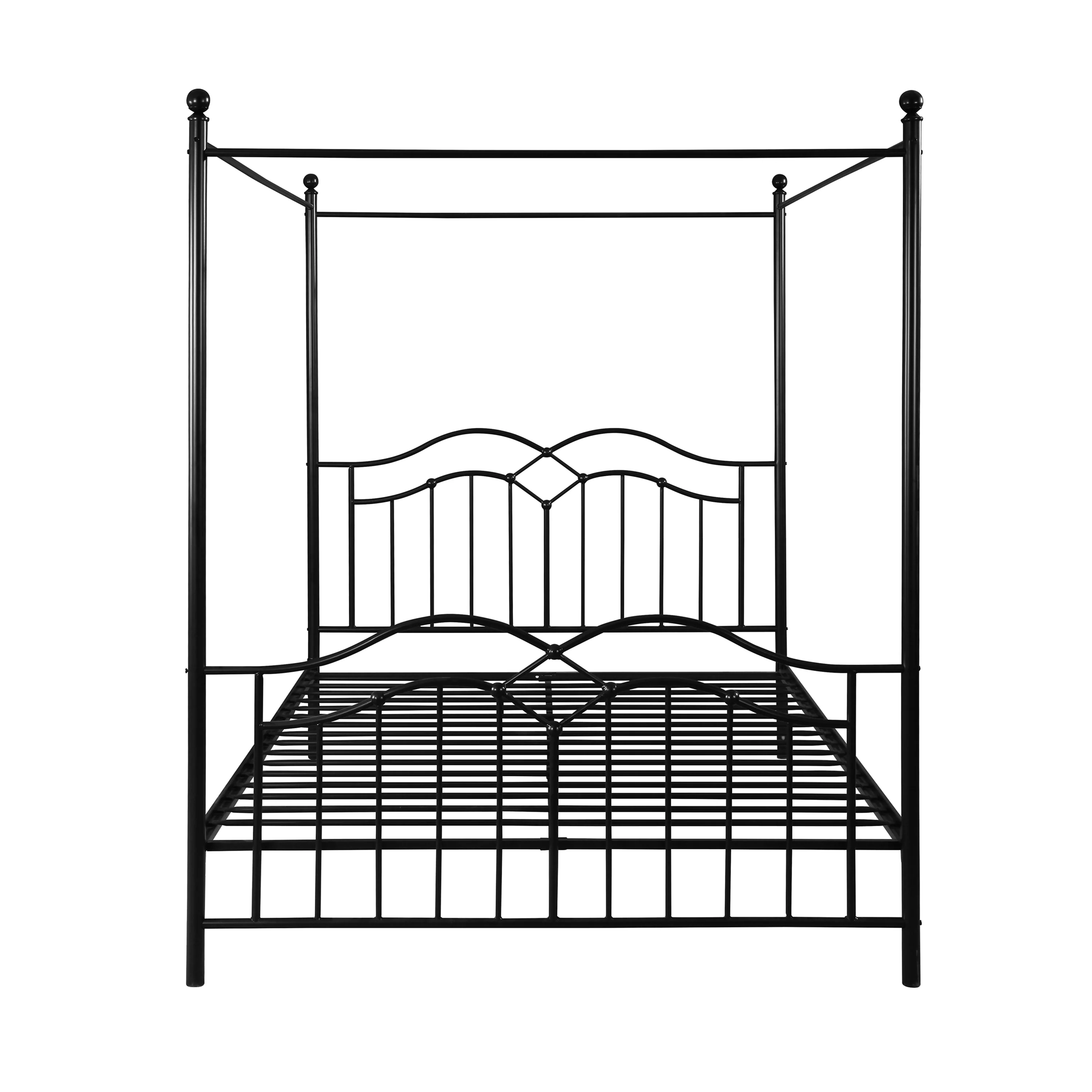 Simona Traditional Iron Canopy Queen Bed Frame - furnishings