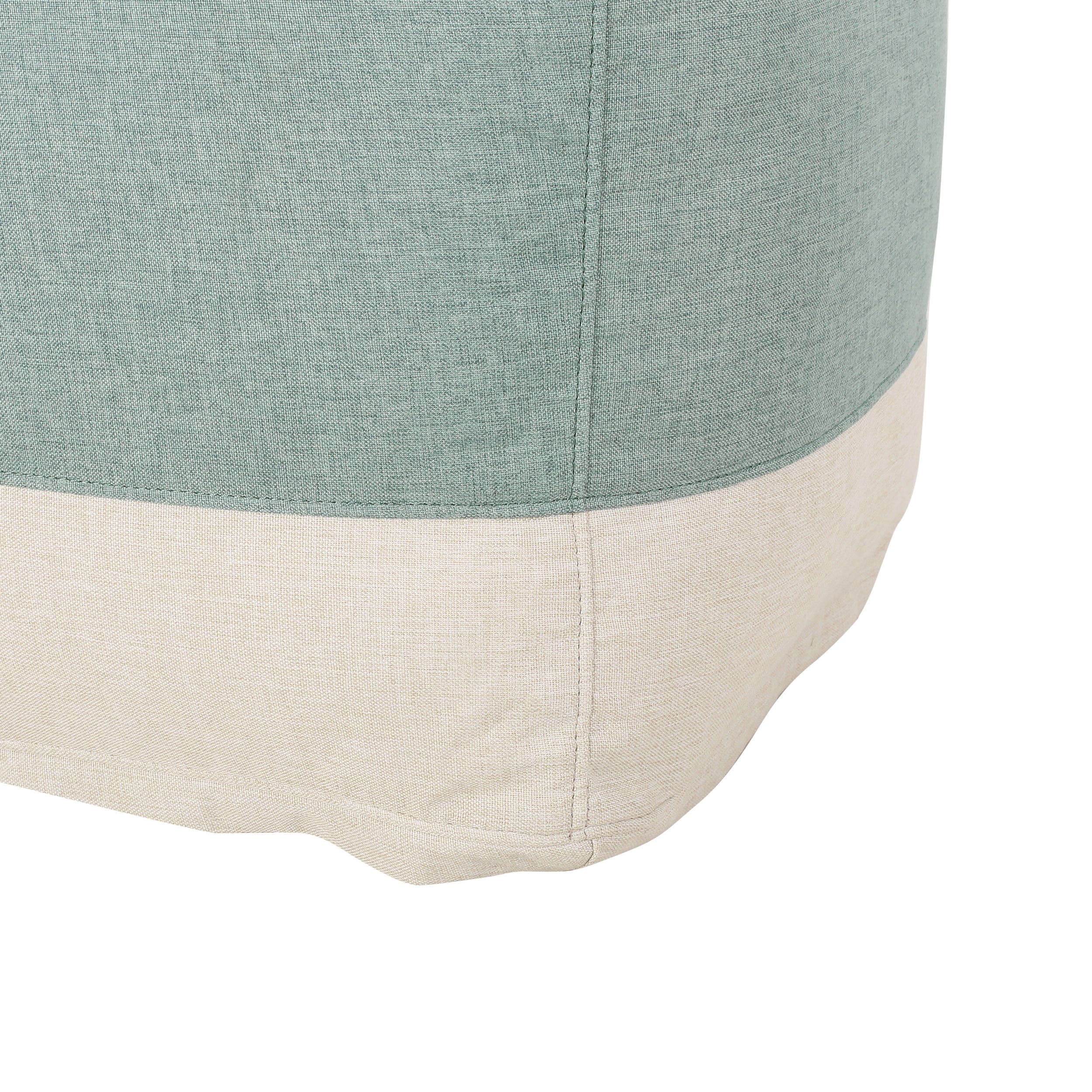 Punjab Tattnall Contemporary Two Tone Fabric Cube Pouf - furnishings