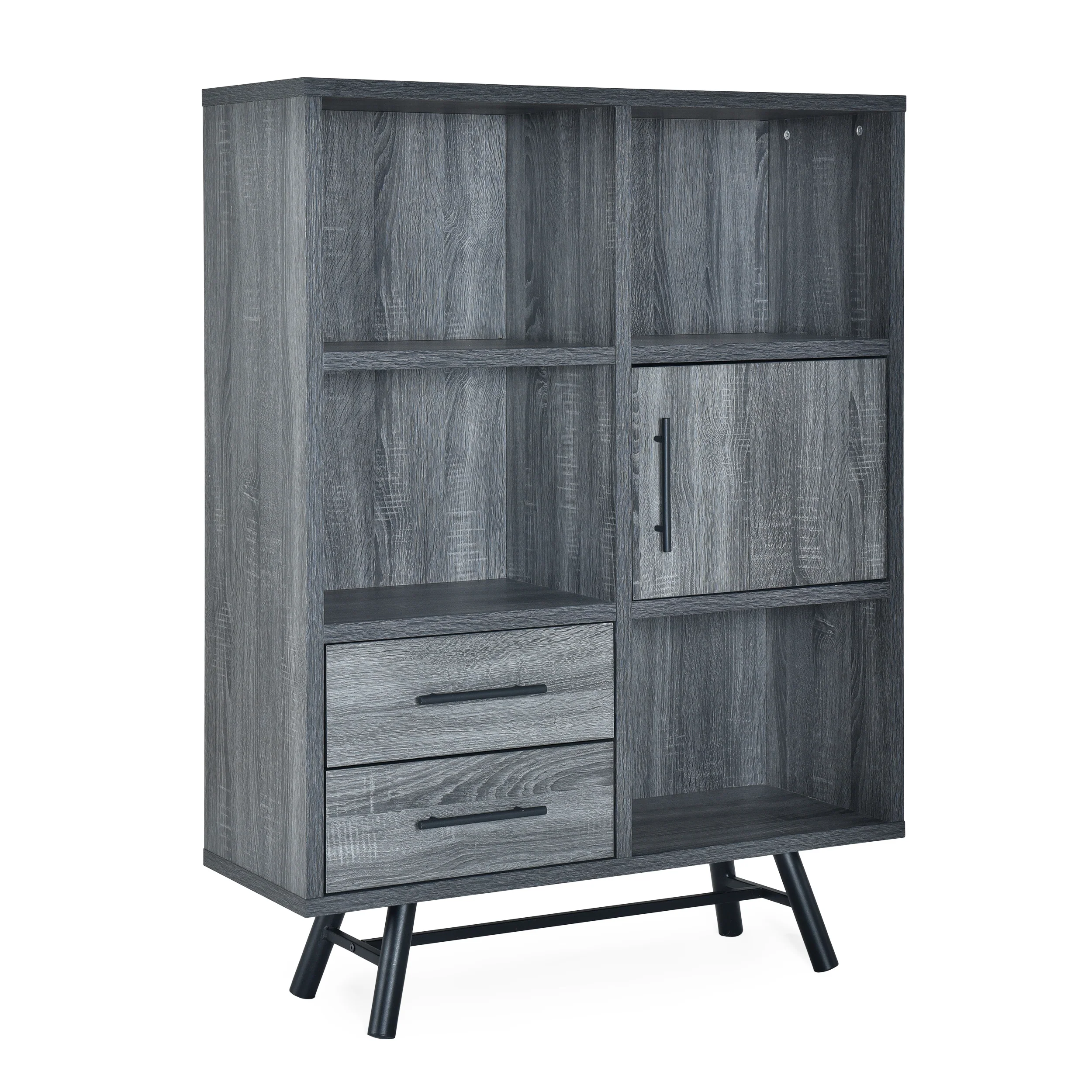 Bokchito Modern Industrial 6 Shelf Multi-Functional Cabinet - furnishings