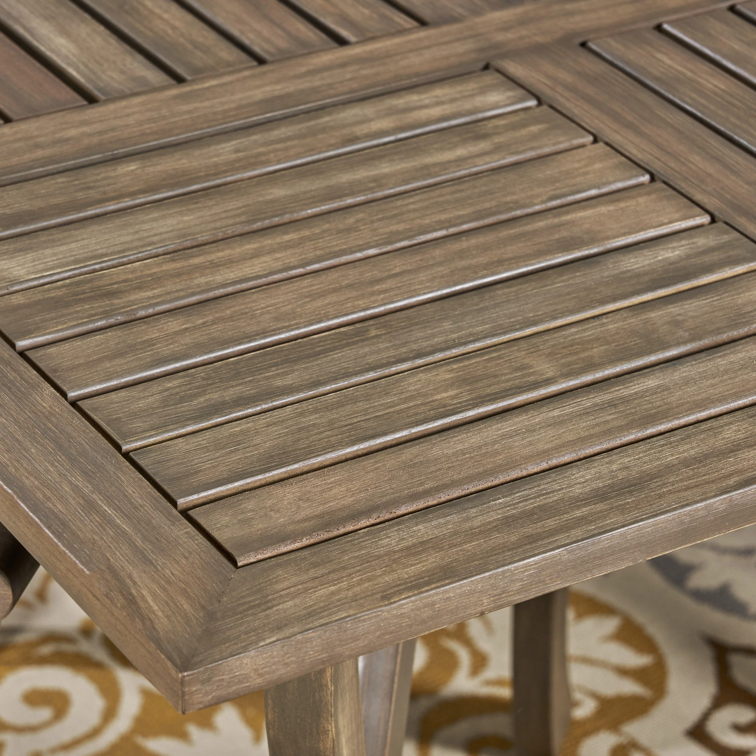 Hestia Outdoor 4-Seater Acacia Wood Dining Set with Square Table - furnishings