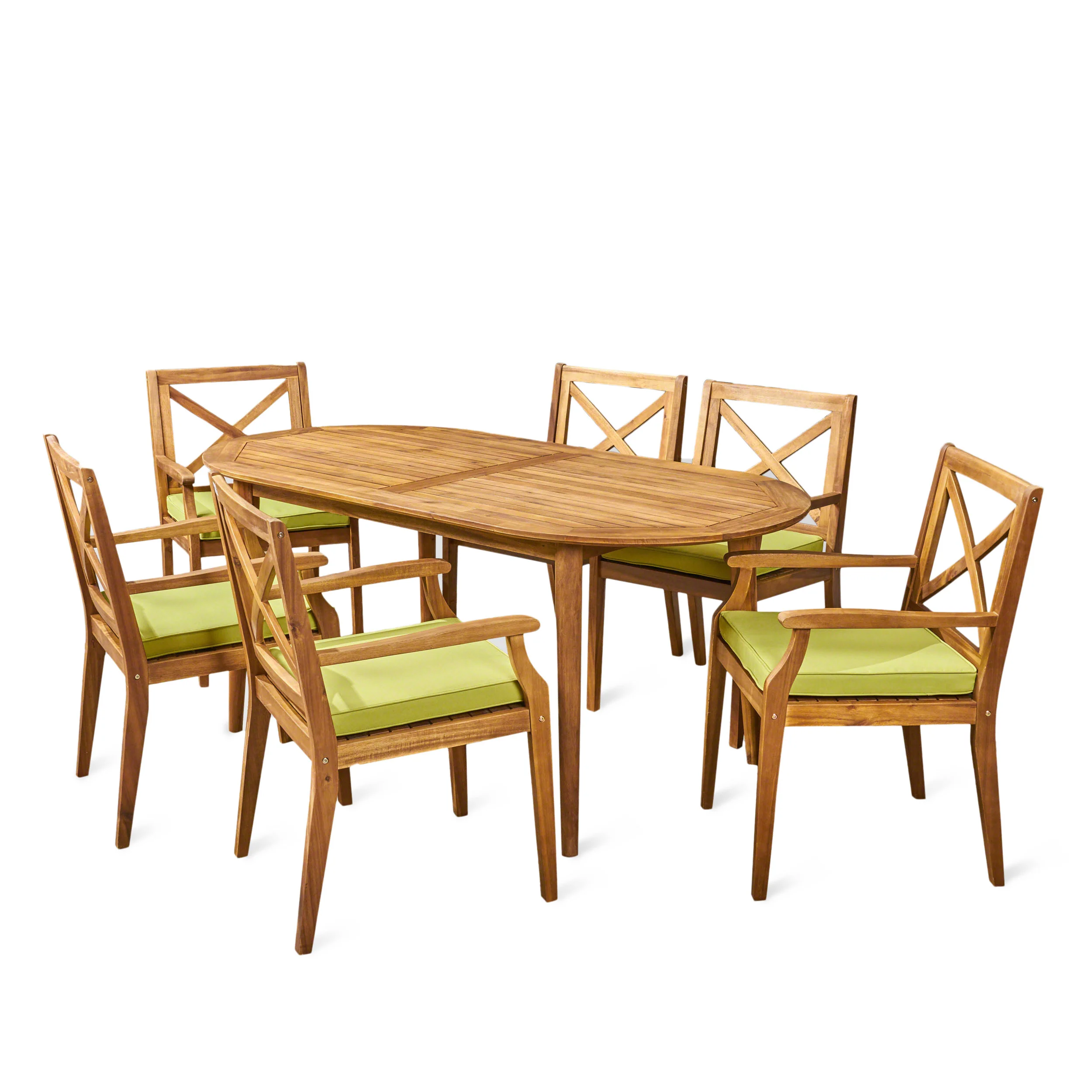 Byrd Outdoor 7 Piece Acacia Wood Dining Set - furnishings