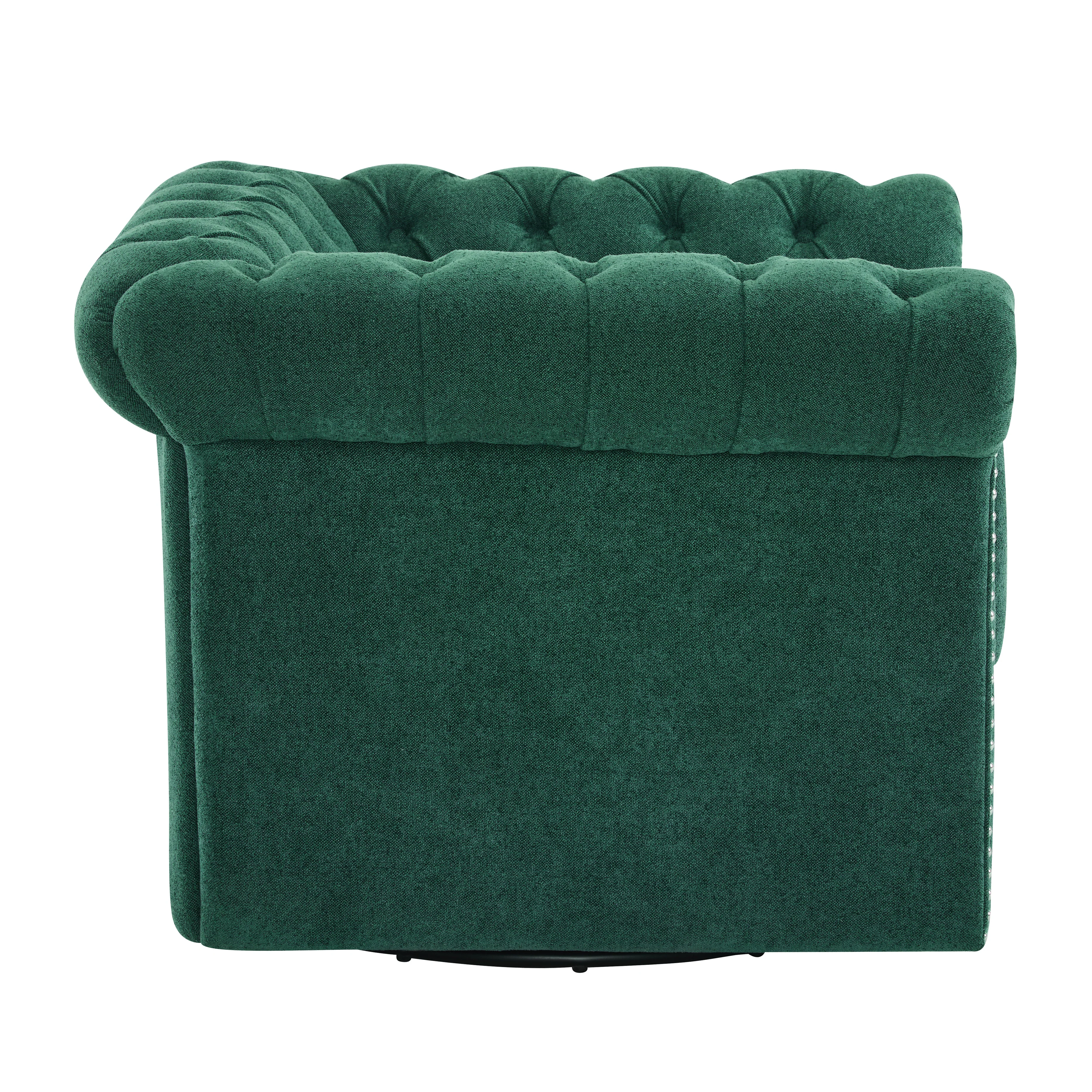 Lily Upholstered Tufted Chesterfield Swivel Club Chair - furnishings