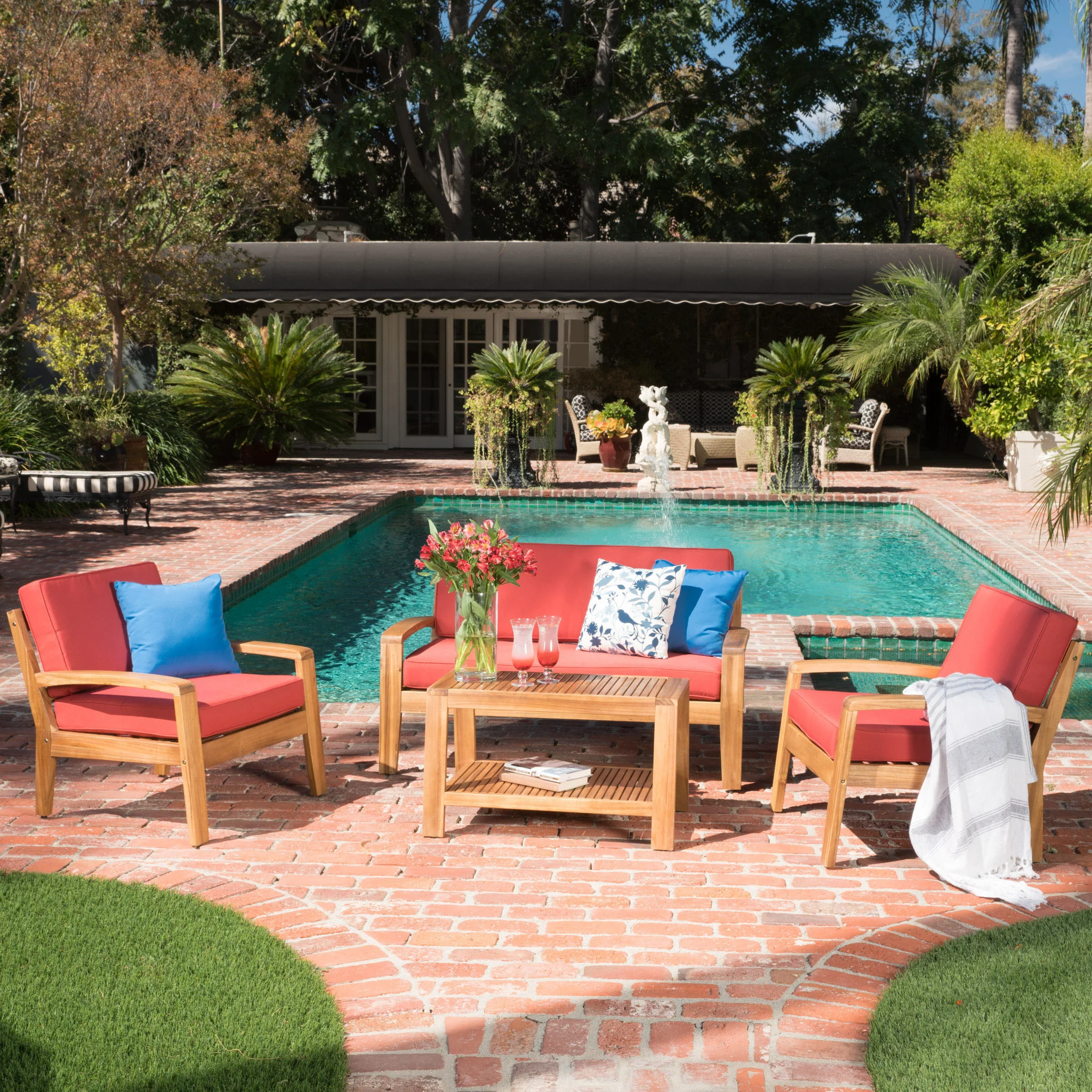 Parma 4pc Outdoor Sofa Set w/ Cushions - furnishings
