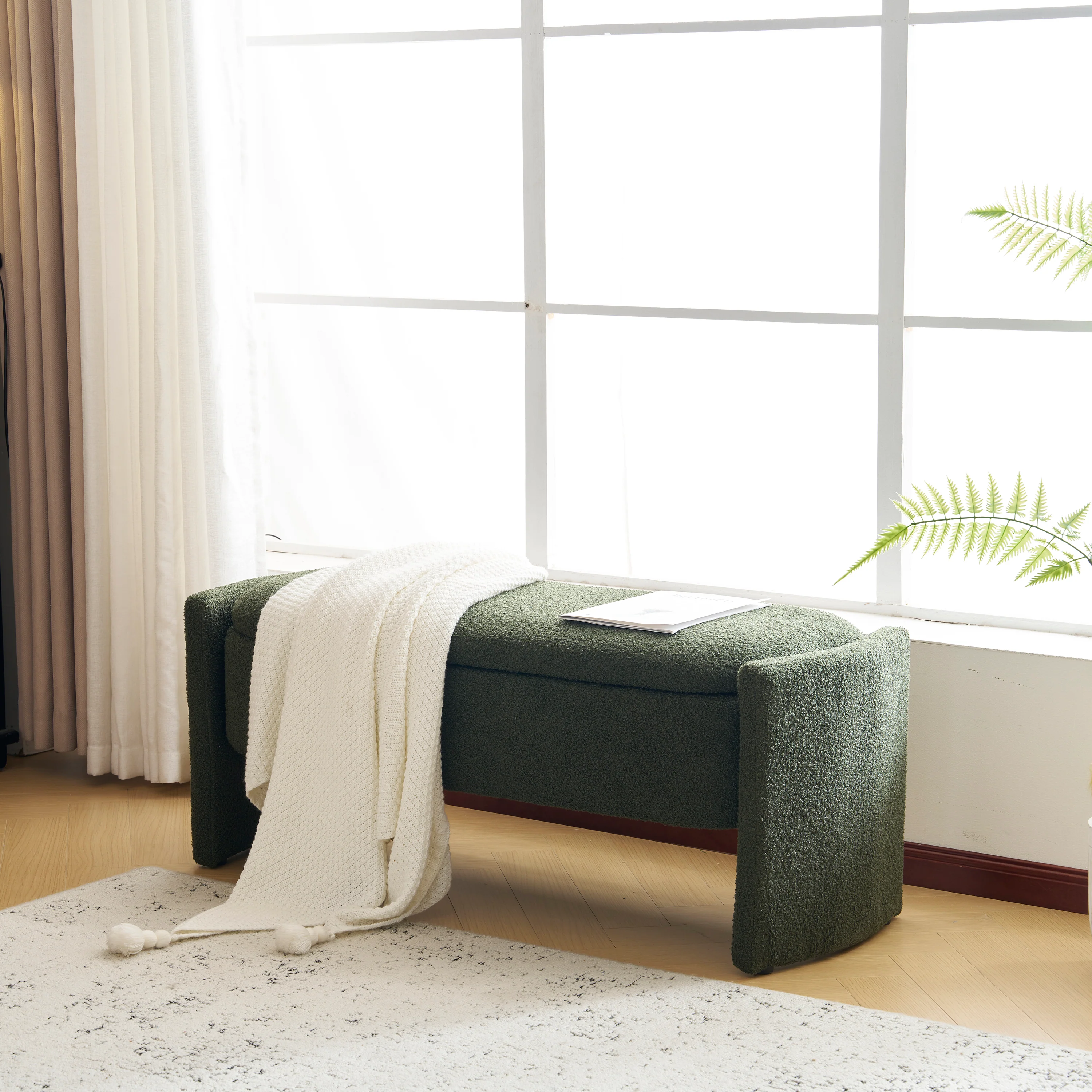 Evelar Modern Fabric Ottoman Bench - furnishings