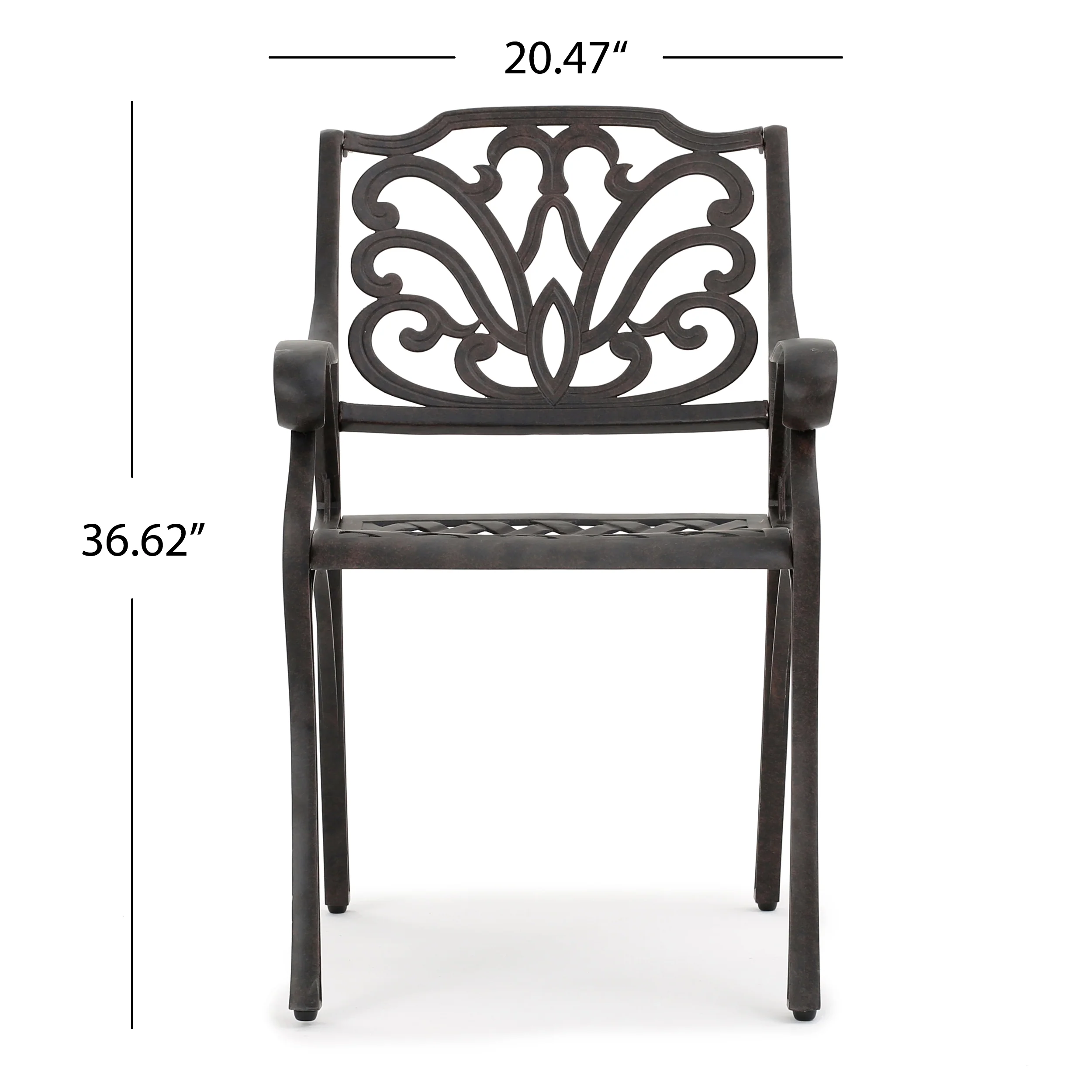 Fonzo Outdoor 7 Piece Bronze Cast Aluminum Rectangular Dining Set - furnishings