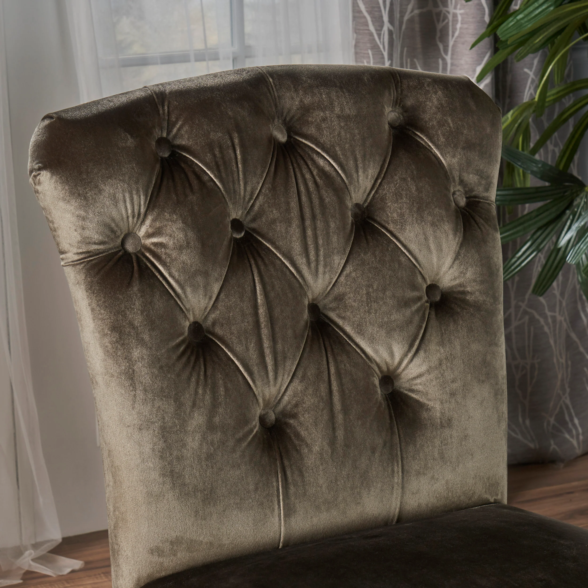 Hallie Traditional Tufted Armless Dining Chairs (Set of 2) - furnishings