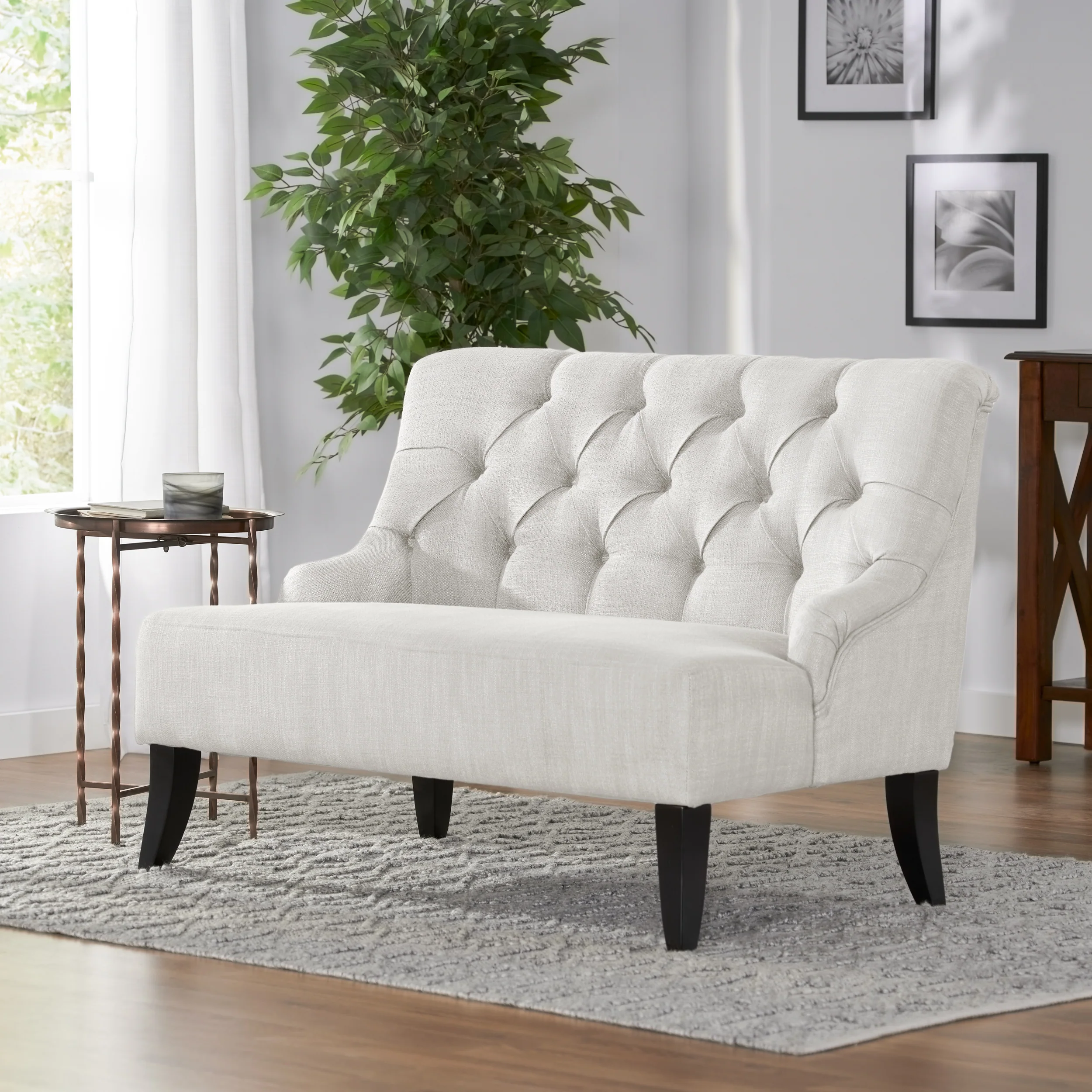 Nicoletta Fabric Settee Loveseat - furnishings