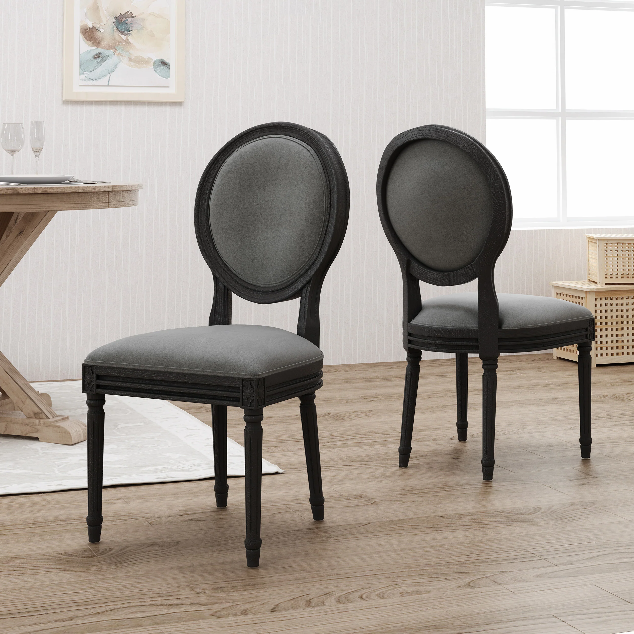 Babbs Traditional Fabric Dining Chairs - furnishings