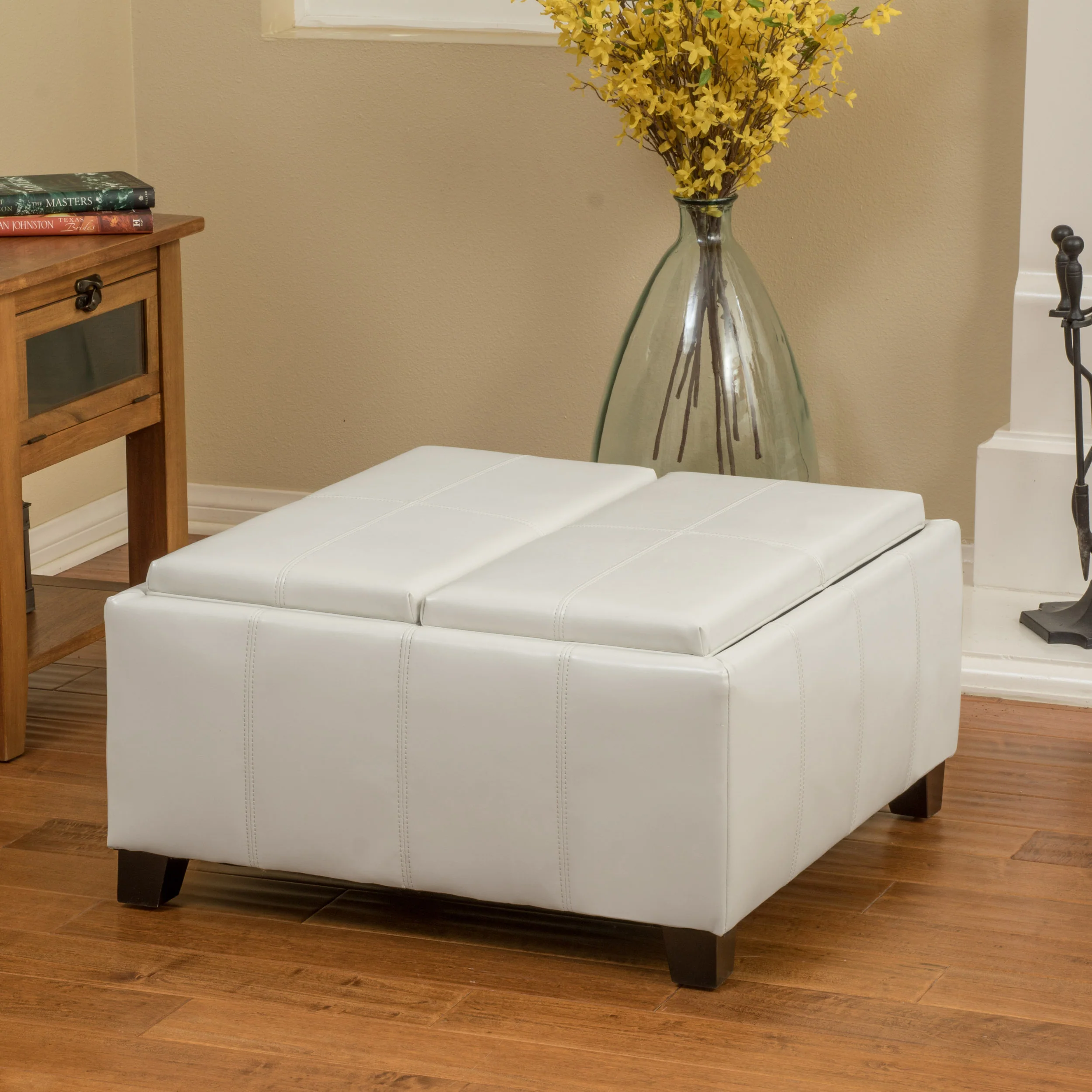 Mansfield Contemporary Tray Top Storage Ottoman - furnishings