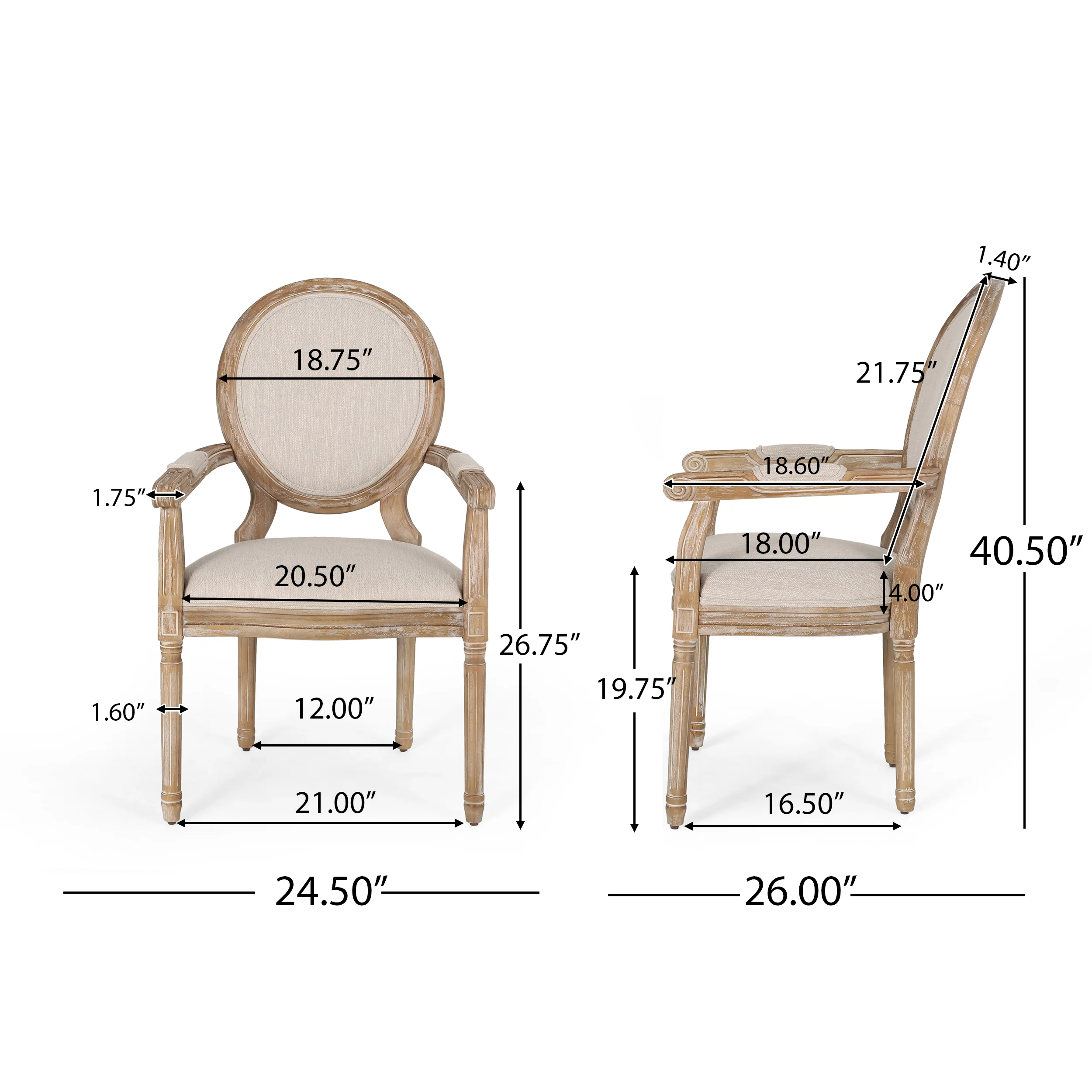 Aisenbrey French Country Wood Upholstered Dining Chair - furnishings