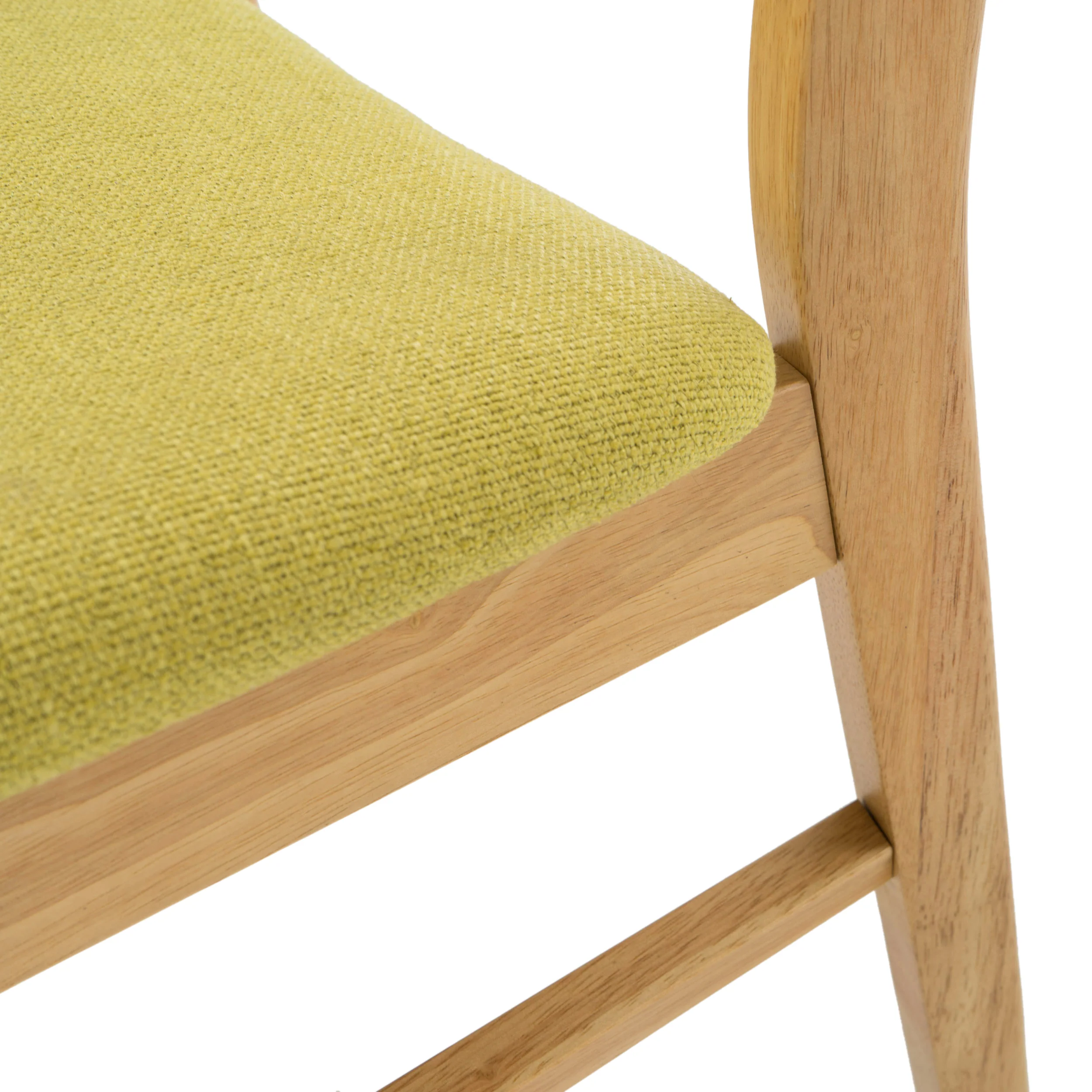 Geisler Wood and Fabric 7 Piece Dining Set, Natural Oak, Green Tea - furnishings