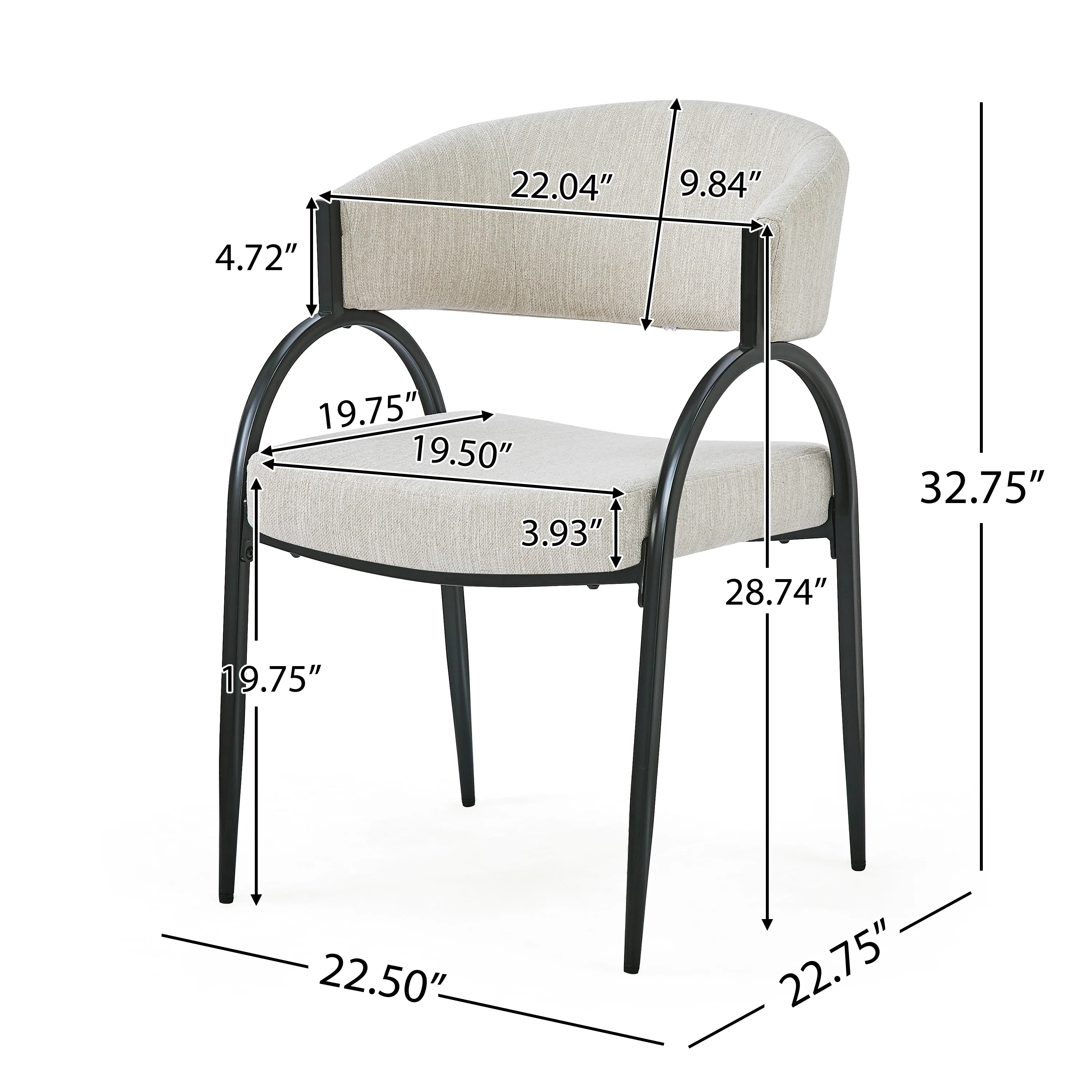 Biorth Modern Upholstered Arm Dining Chair - furnishings