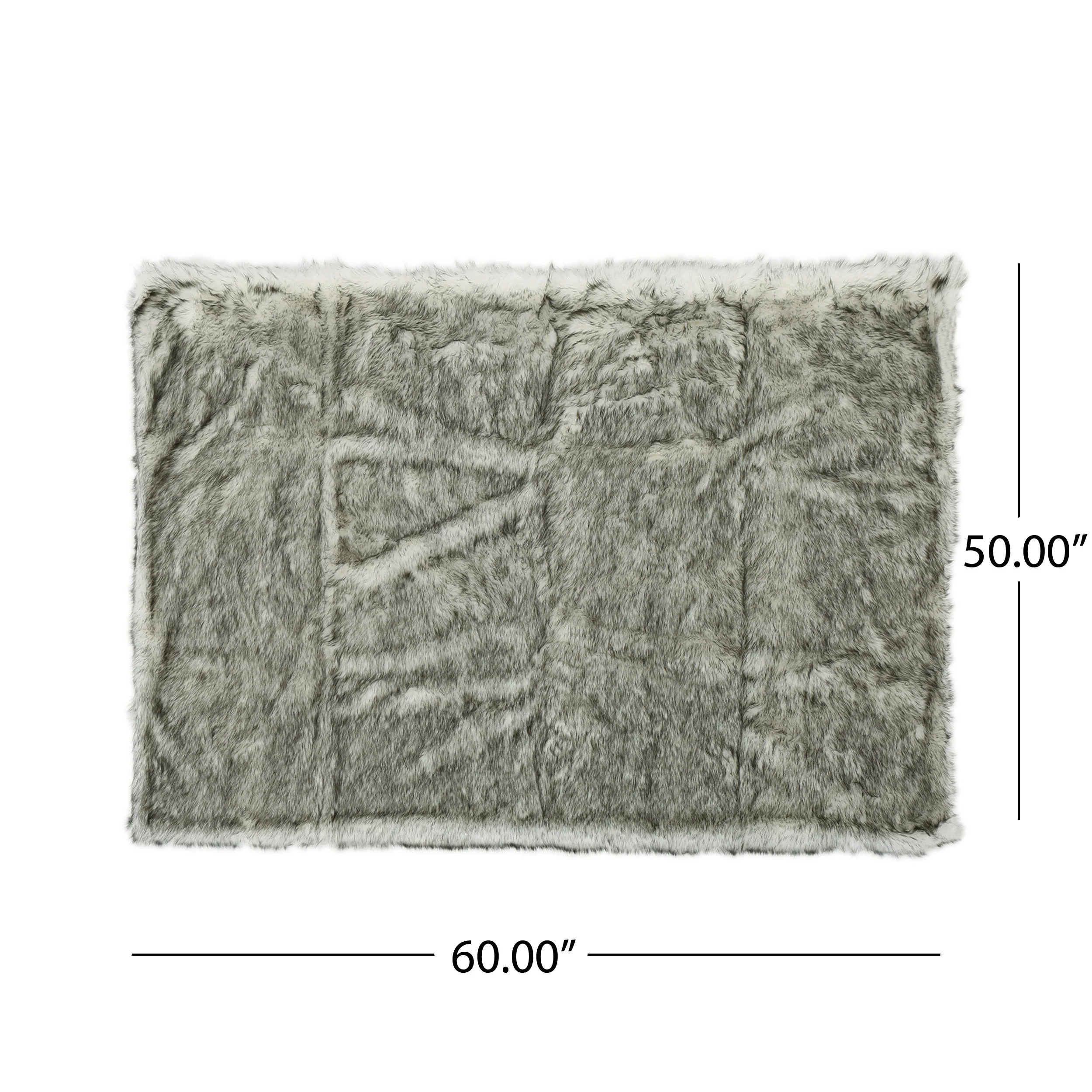 Laraine Modern Glam Rectangular Taupe Faux Fur Throw Blanket - furnishings