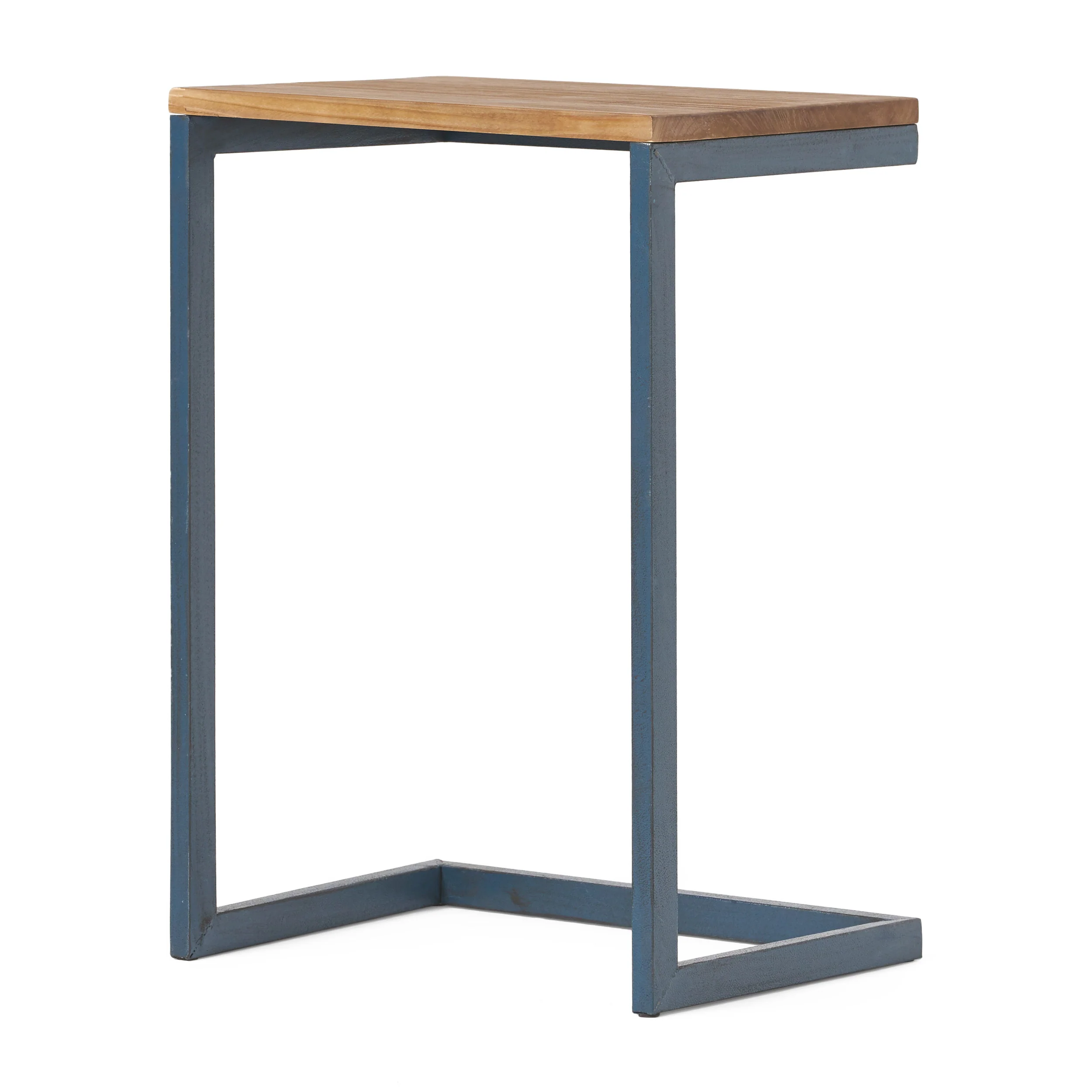 Ramona Modern Industrial Firwood C-Shaped Accent Side Table with Iron Frame - furnishings